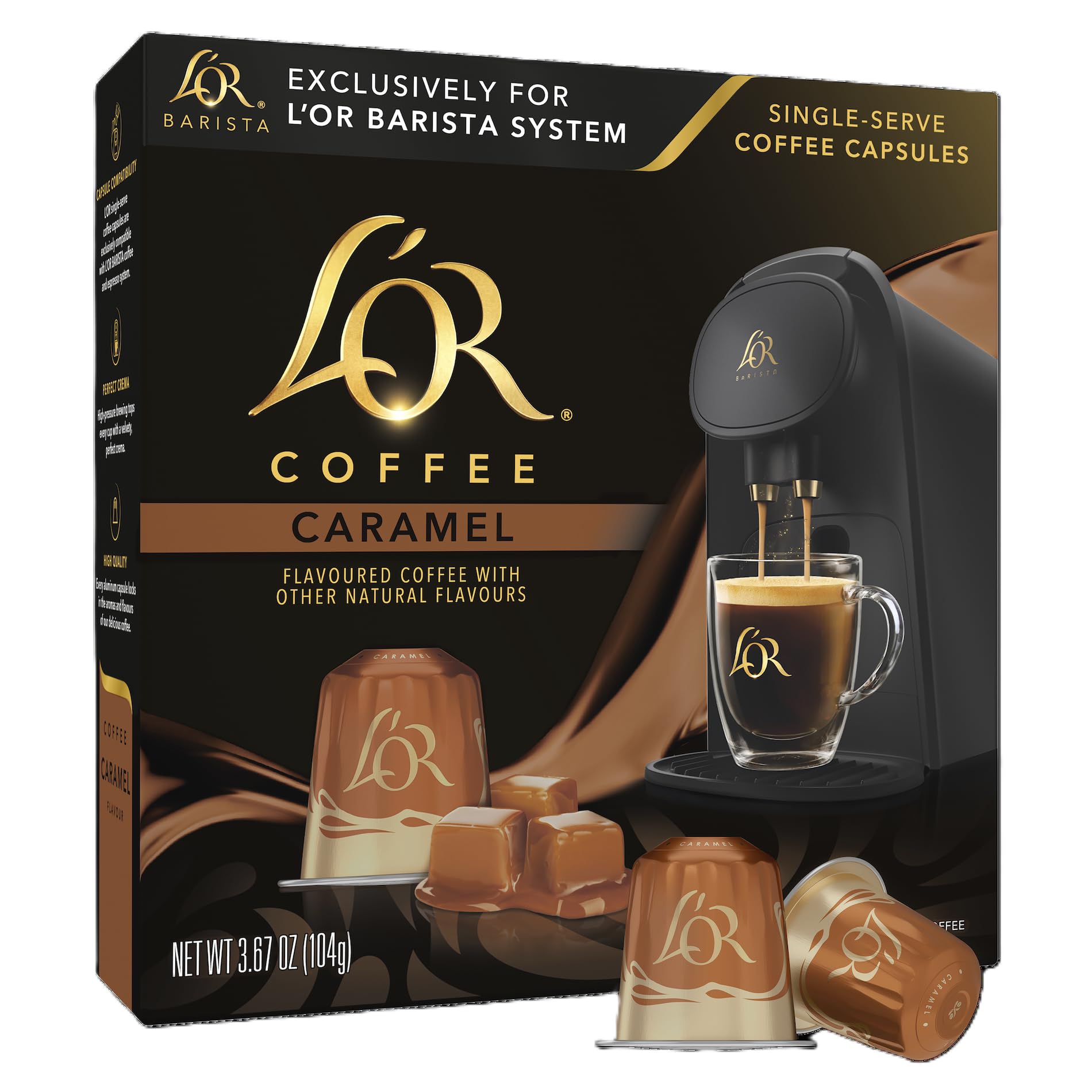 L'OR Espresso Kaffeepads mit Karamellgeschmack, 10 Stück (10er-Packung, 100 Kapseln)