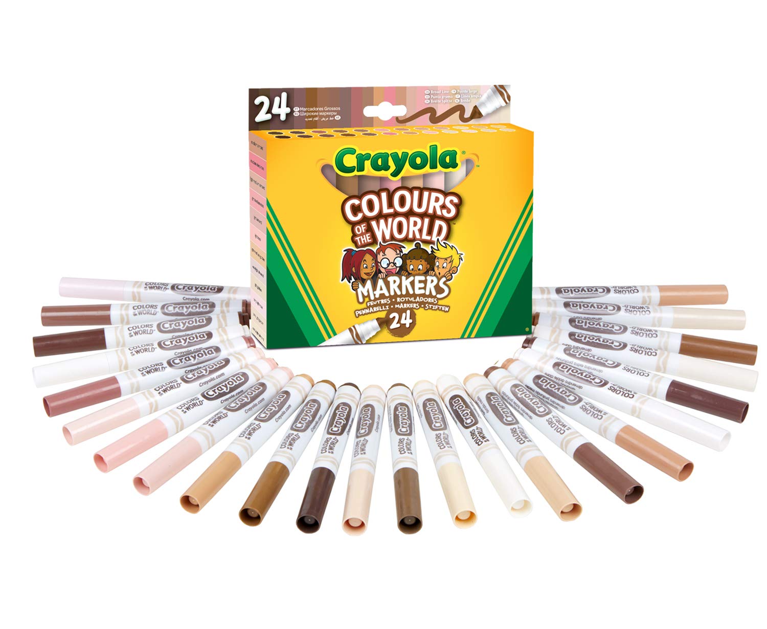 Abwaschbare Marker „Colours of the World“ von Crayola – 24 Hauttöne für Kinder ab 3 Jahren