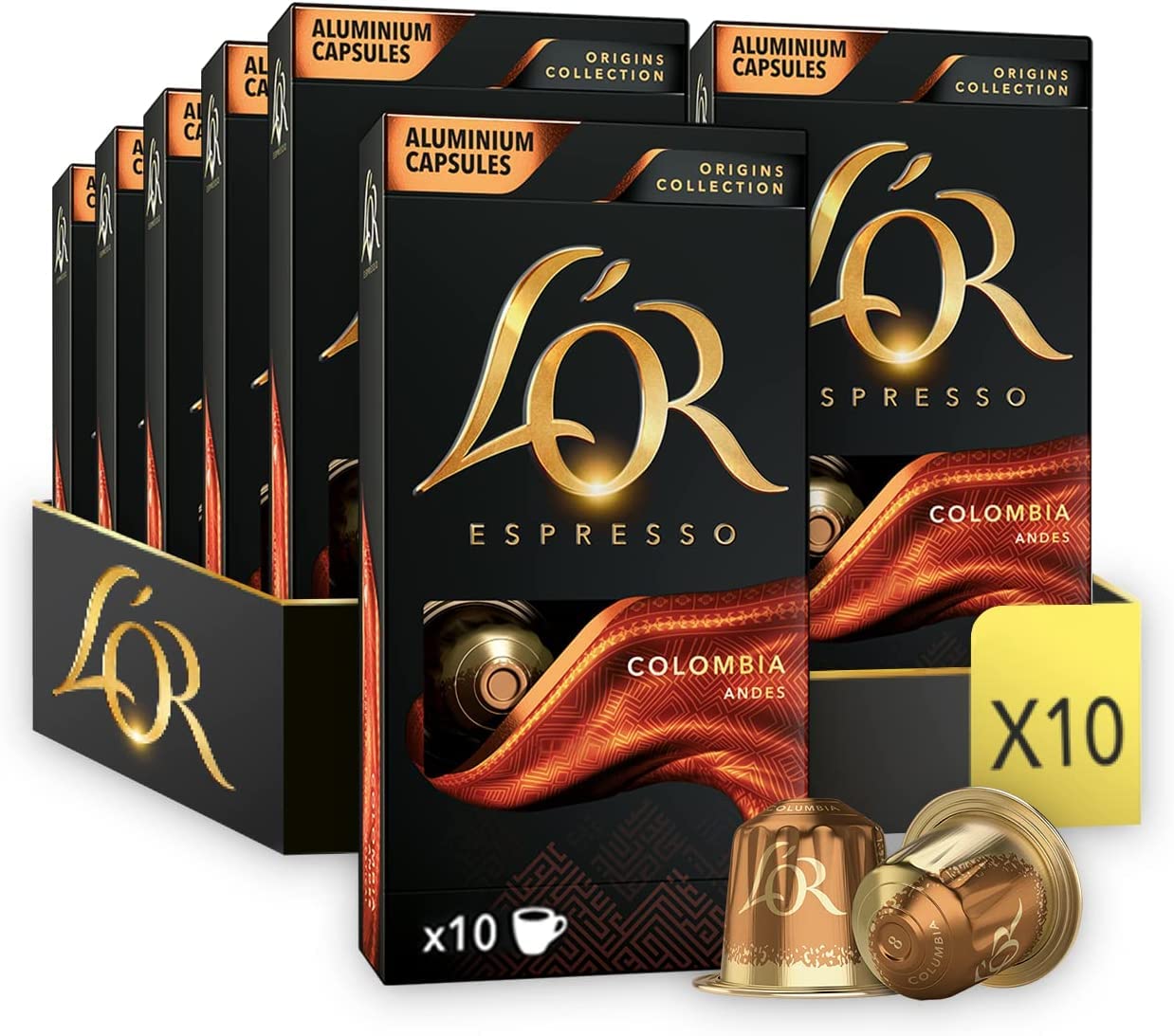 L'OR Origins Colombia Kaffeepads x10 (10er-Packung, 100 Kapseln)