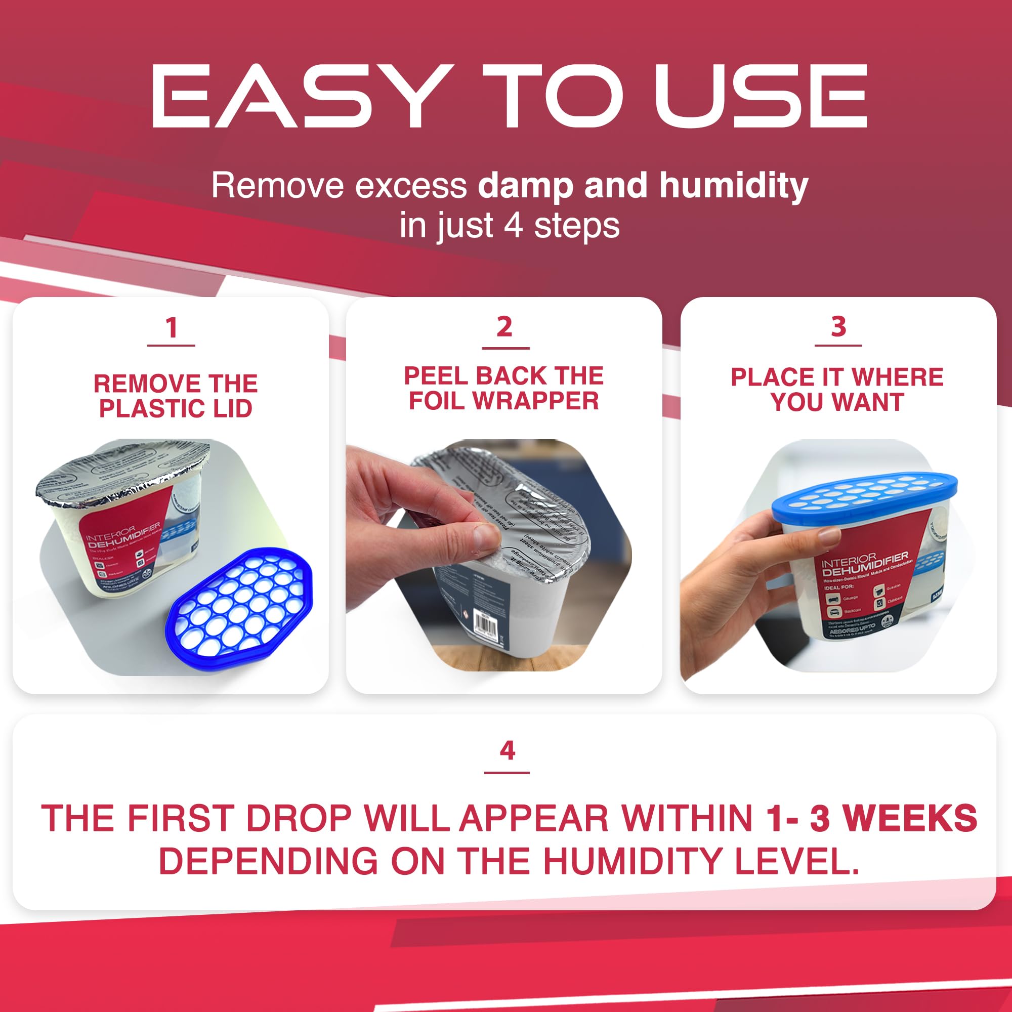 Sterlix - Pack of 5 500ml Dehumidifier Tubs for Humidity, Damp, Condensation, Mould Control