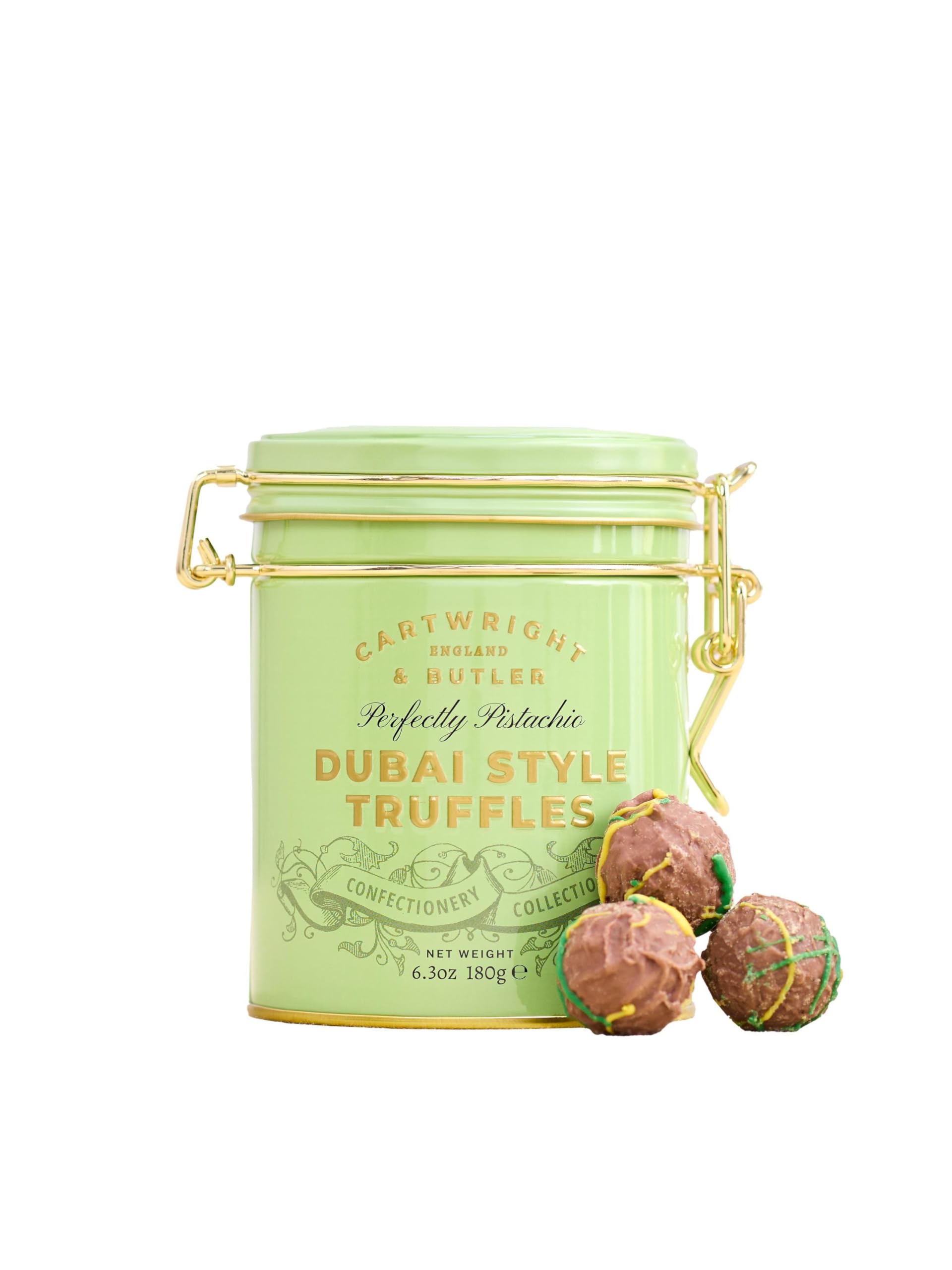 Cartwright & Butler Pistazien-Schokoladentrüffel im Dubai-Stil – Gourmet-Geschenkdose in limitierter Auflage