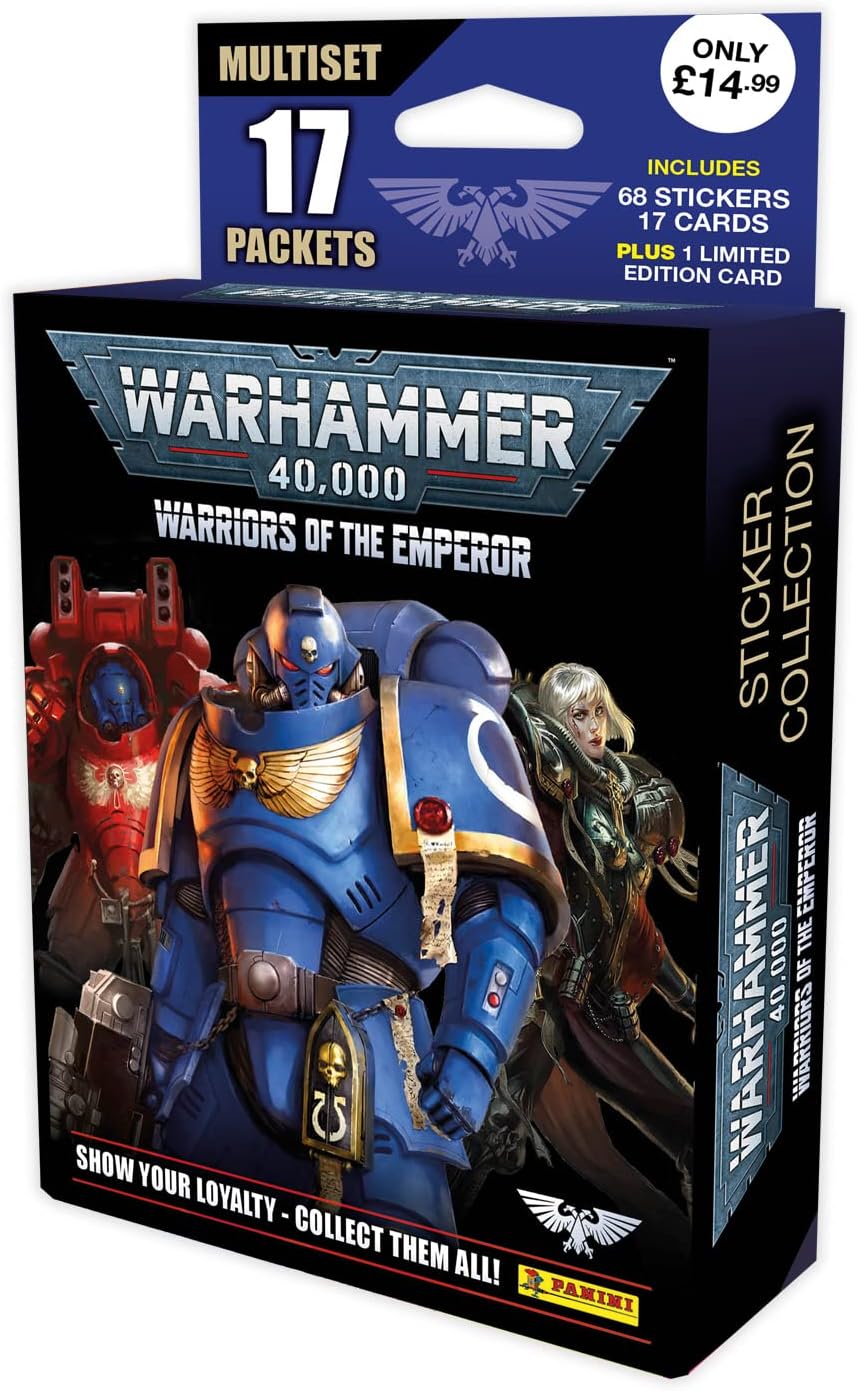 Panini Warhammer 40.000: Krieger des Kaisers Mega Multiset – 204 Sticker & 50 Heldenkarten