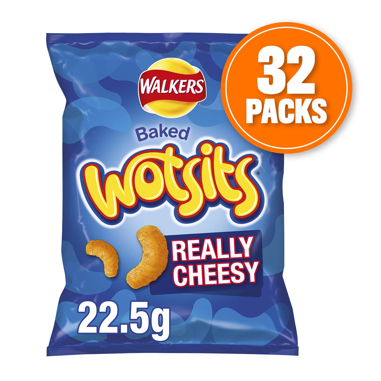 Walkers Wotsits Really Cheesy Snacks, 22,5 g (Karton mit 32 Stück)