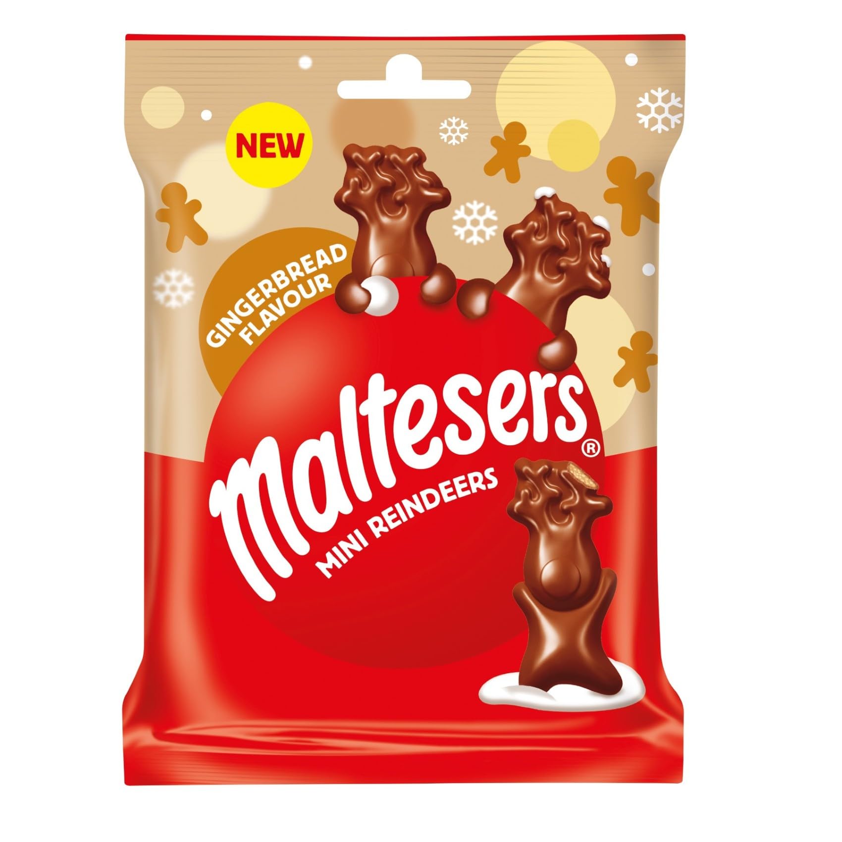 Maltesers Mini-Rentiere, Lebkuchengeschmack, Milchschokoladen-Leckereien, 59 g