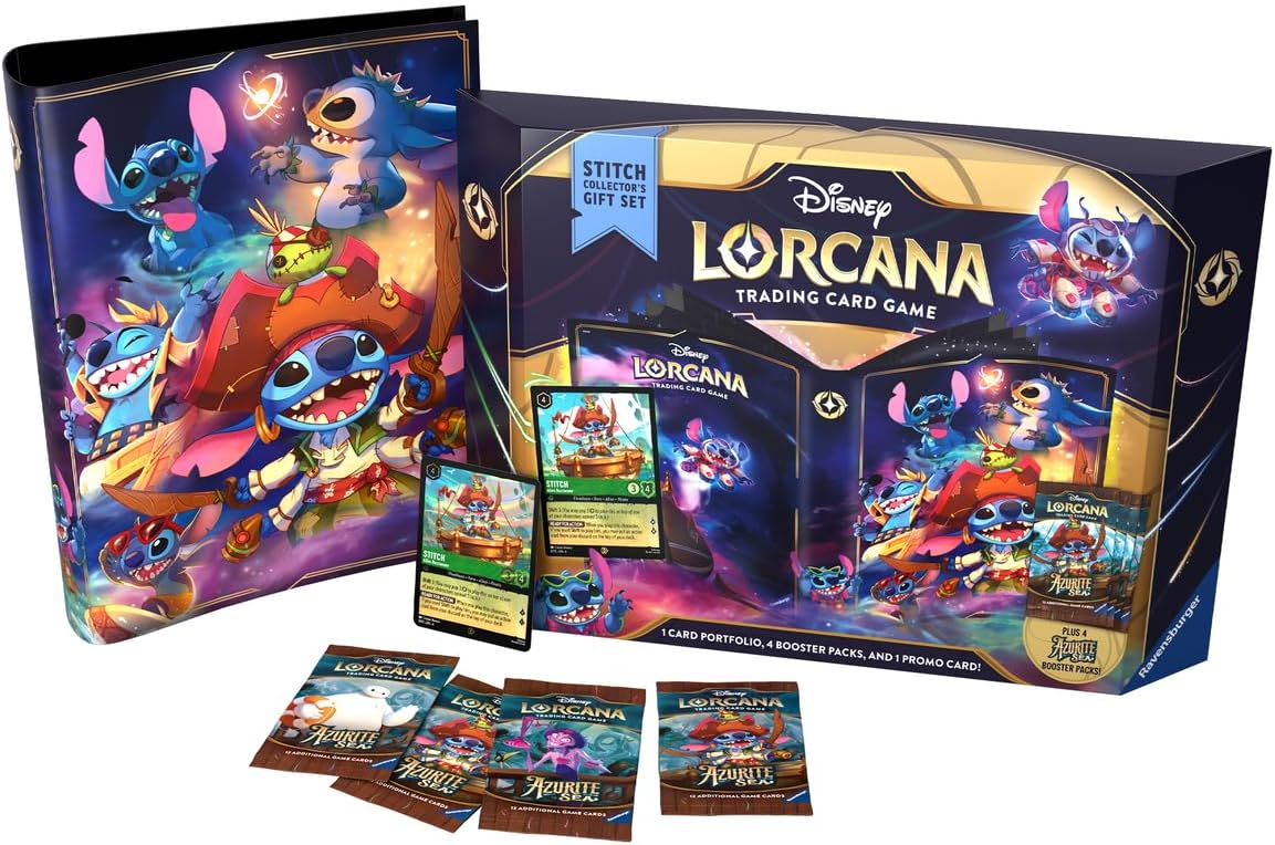 Ravensburger Disney Lorcana Azure Sea Stitch Sammler-Geschenkset, Sammelkarten