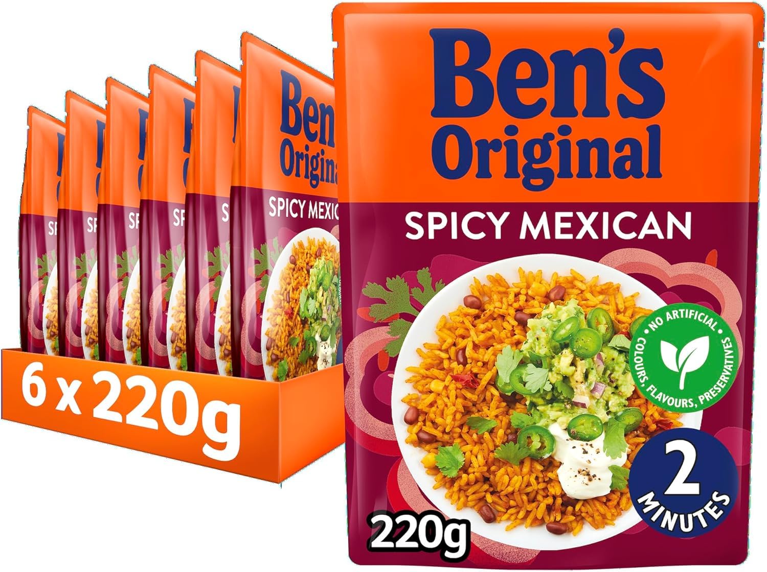 Ben's Original Scharfer mexikanischer Mikrowellenreis, 6 Beutel à 220 g