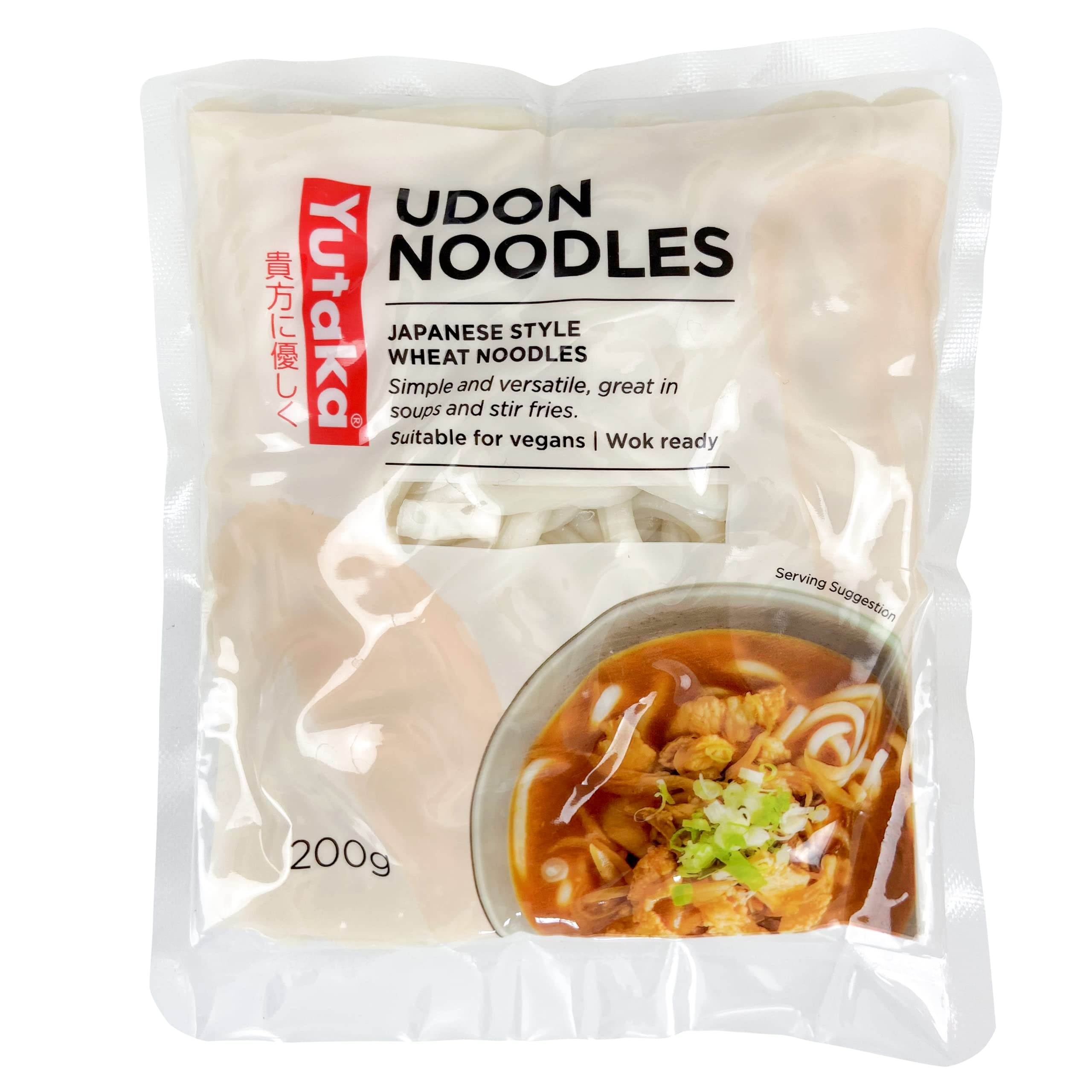 Yutaka – Wok-fertige Udon-Nudeln 200 g | Vorgekochte dicke, zähe Nudeln nach japanischer Art