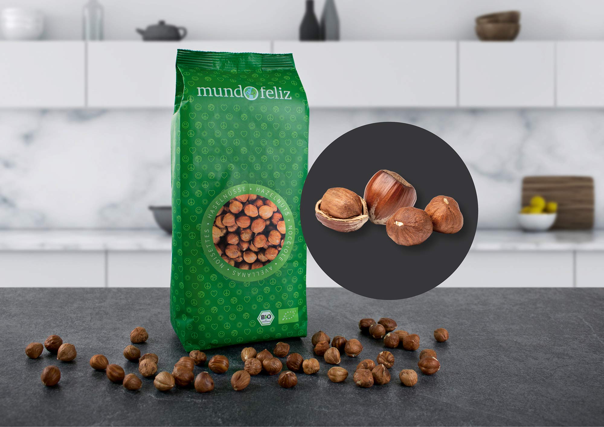 Mundo Feliz Rohe Bio-Haselnüsse 2 x 500 g