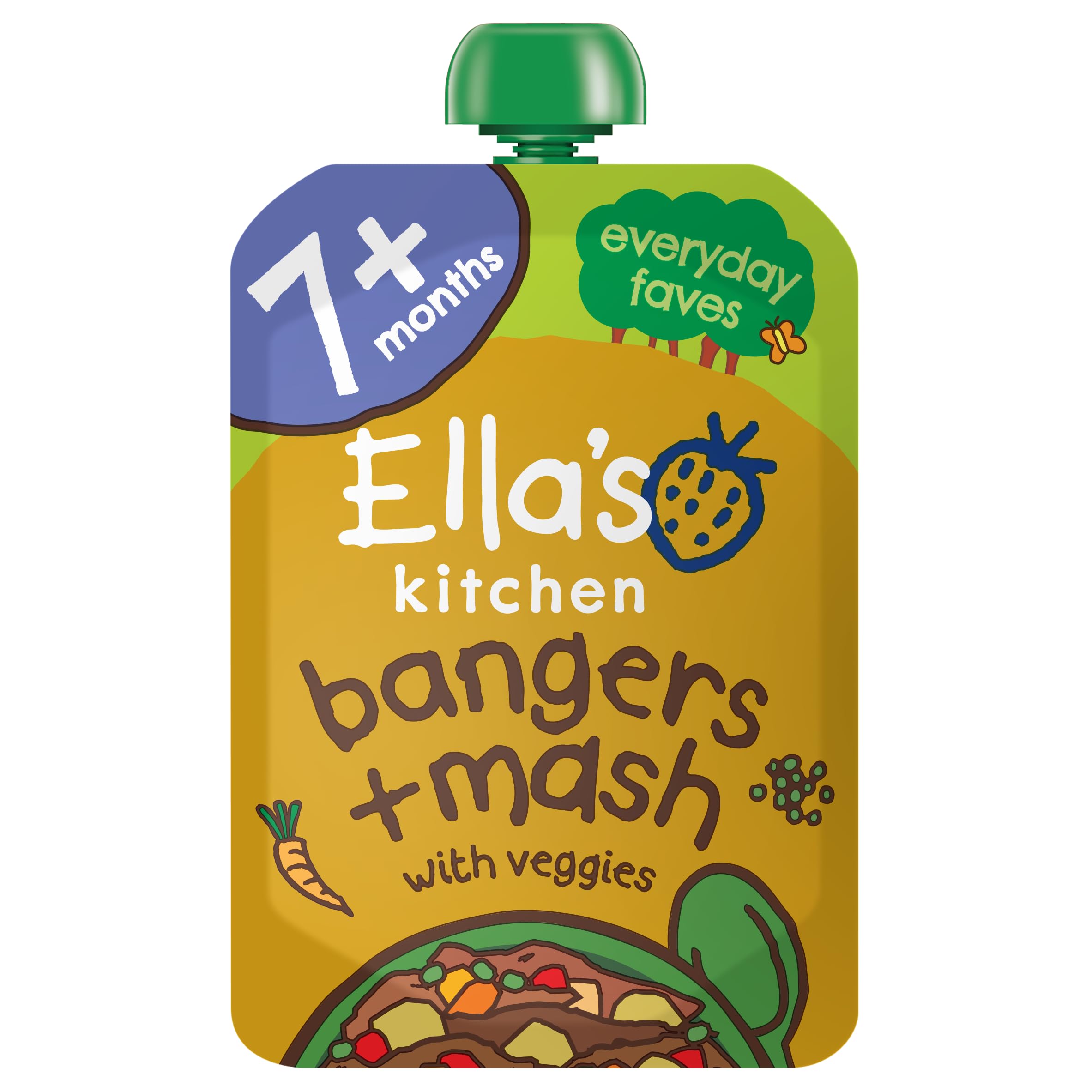 Ella's Kitchen - Bio-Würstchen mit Kartoffelpüree und Gemüse 130 g