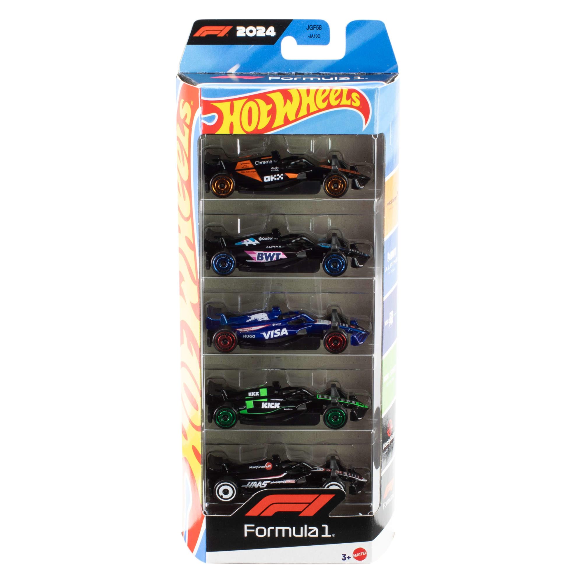 Hot Wheels Formel 1 5er-Pack – Druckguss-Rennwagen im Maßstab 1:64 für Kinder und Sammler