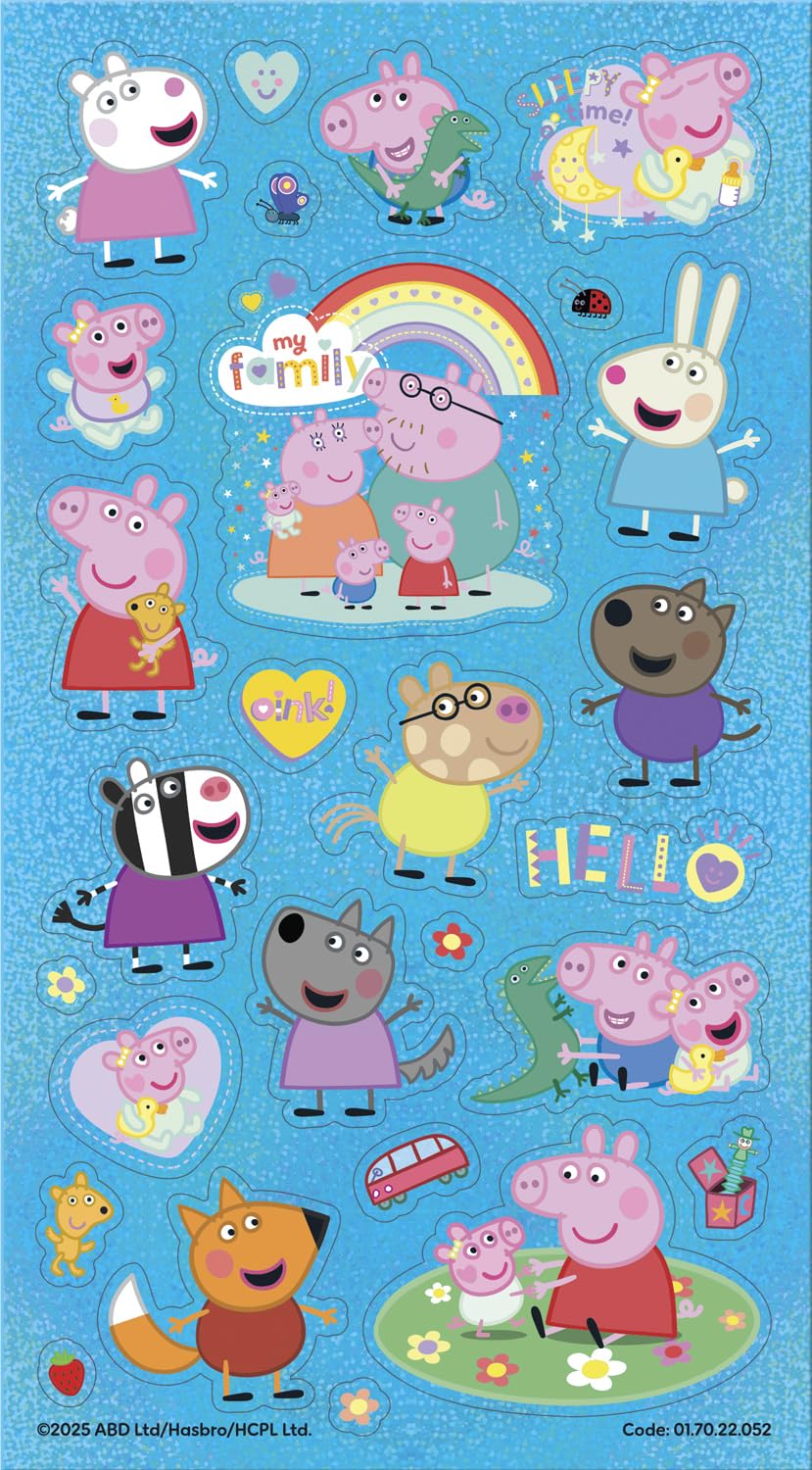 Paper Projects Peppa Pig Family Mega-Aufkleberpaket – Aufkleber für Evie, die neue kleine Schwester