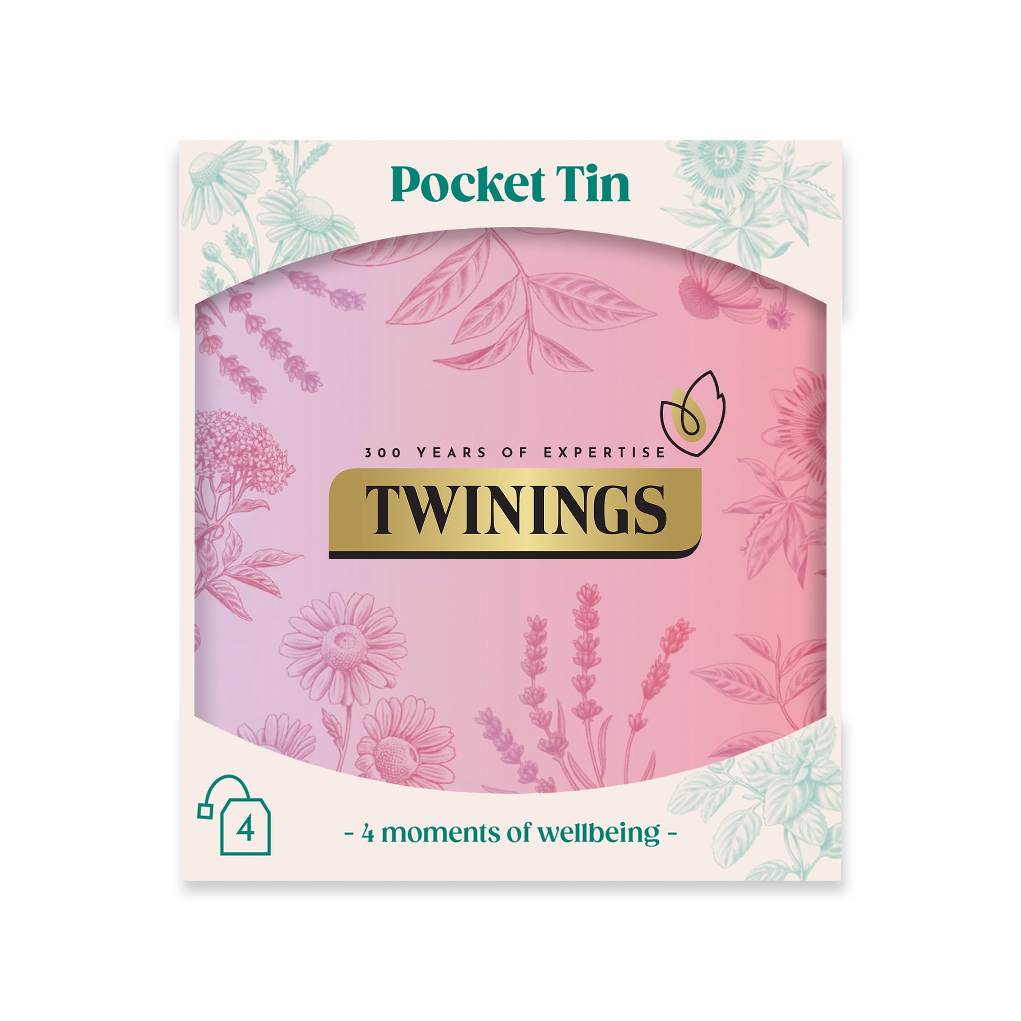 Twinings Festive Limited Edition 4-Taschen-Teedose mit Superblends Sleep and Glow