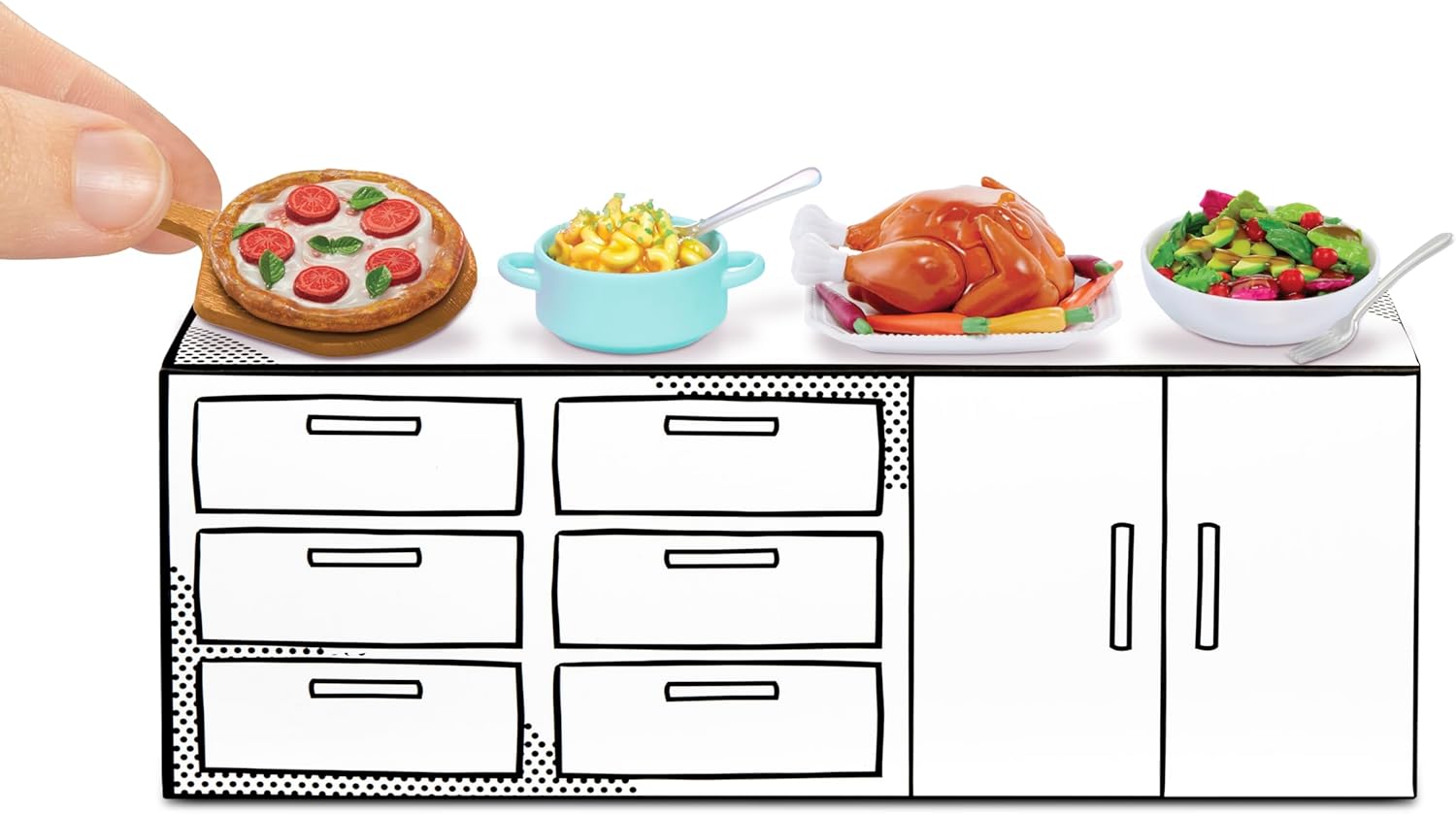 MGAs Miniverse Make It Mini Mega Buffet – DIY-Spielset aus Kunstharz zum Sammeln