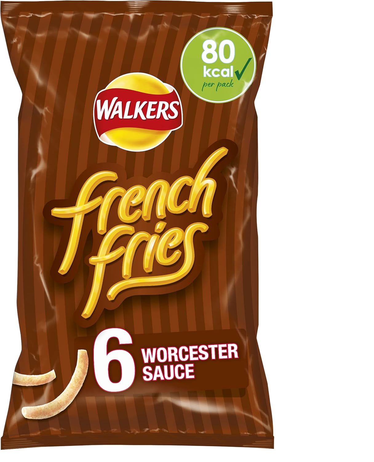 Walkers Pommes Frites mit Worcestershire-Sauce-Geschmack, Multipack, Chips, 6 x 18 g