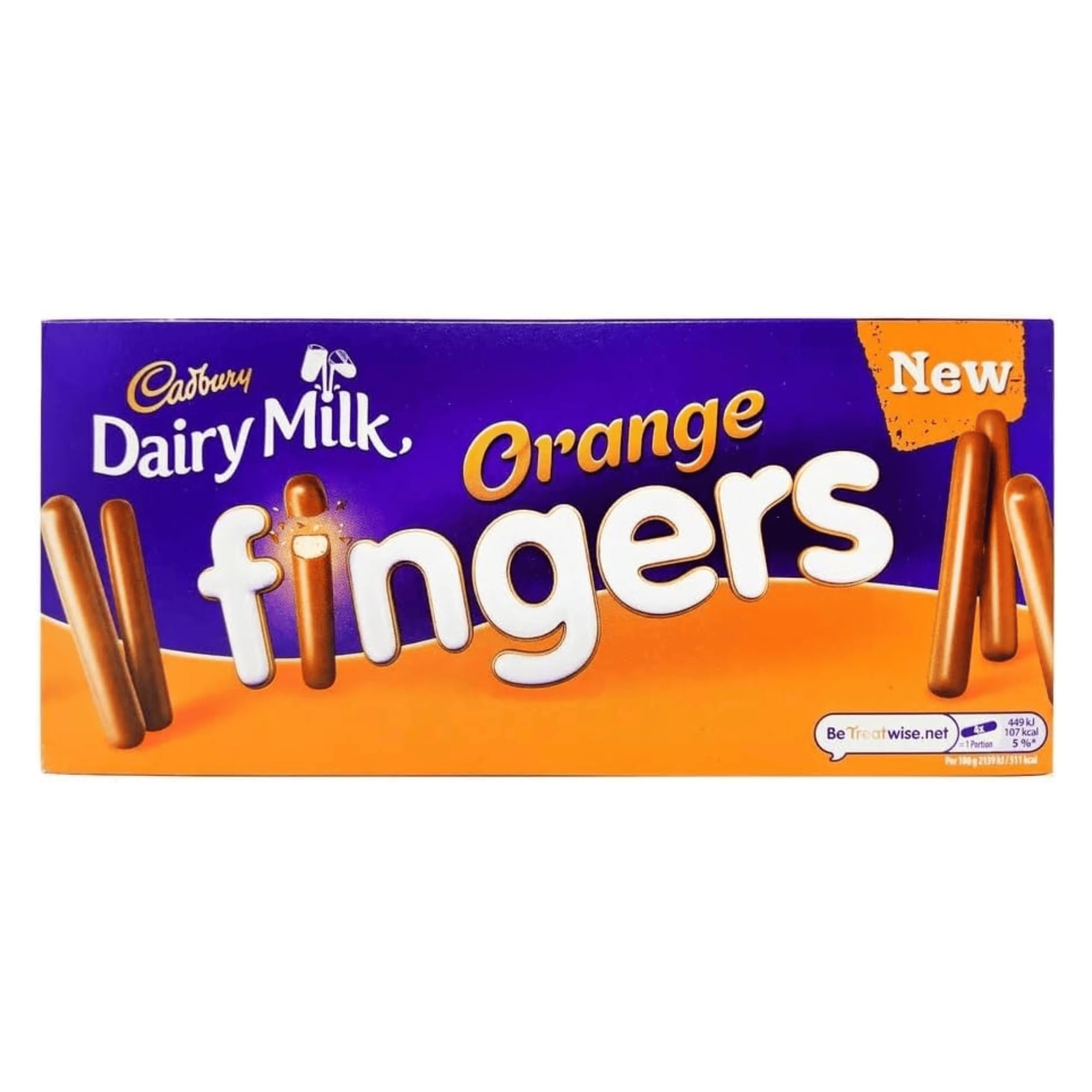 Cadbury Dairy Milk Orange Fingers, knusprige Kekse mit Orangenschokolade überzogen, 114 g
