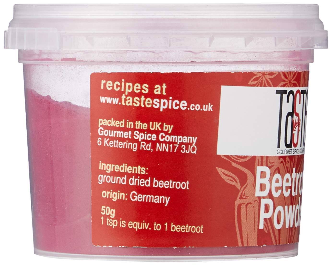 Rote-Bete-Pulver 50 g – Natürlicher Lebensmittelfarbstoff und Geschmacksverstärker von Gourmet Spice Company