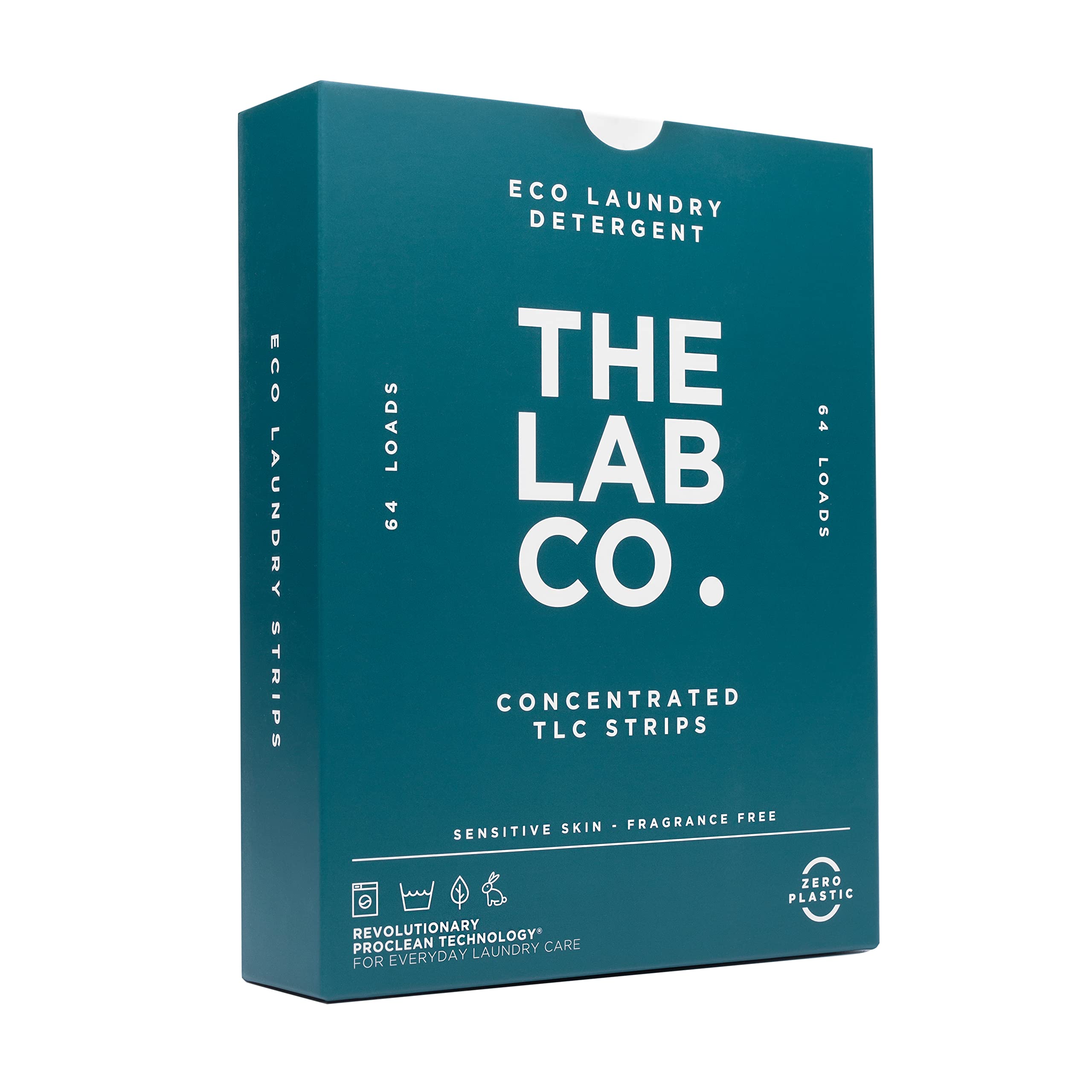 The Lab Co. – TLC-Waschmittelstreifen (64 Ladungen, parfümfrei, plastikfrei)