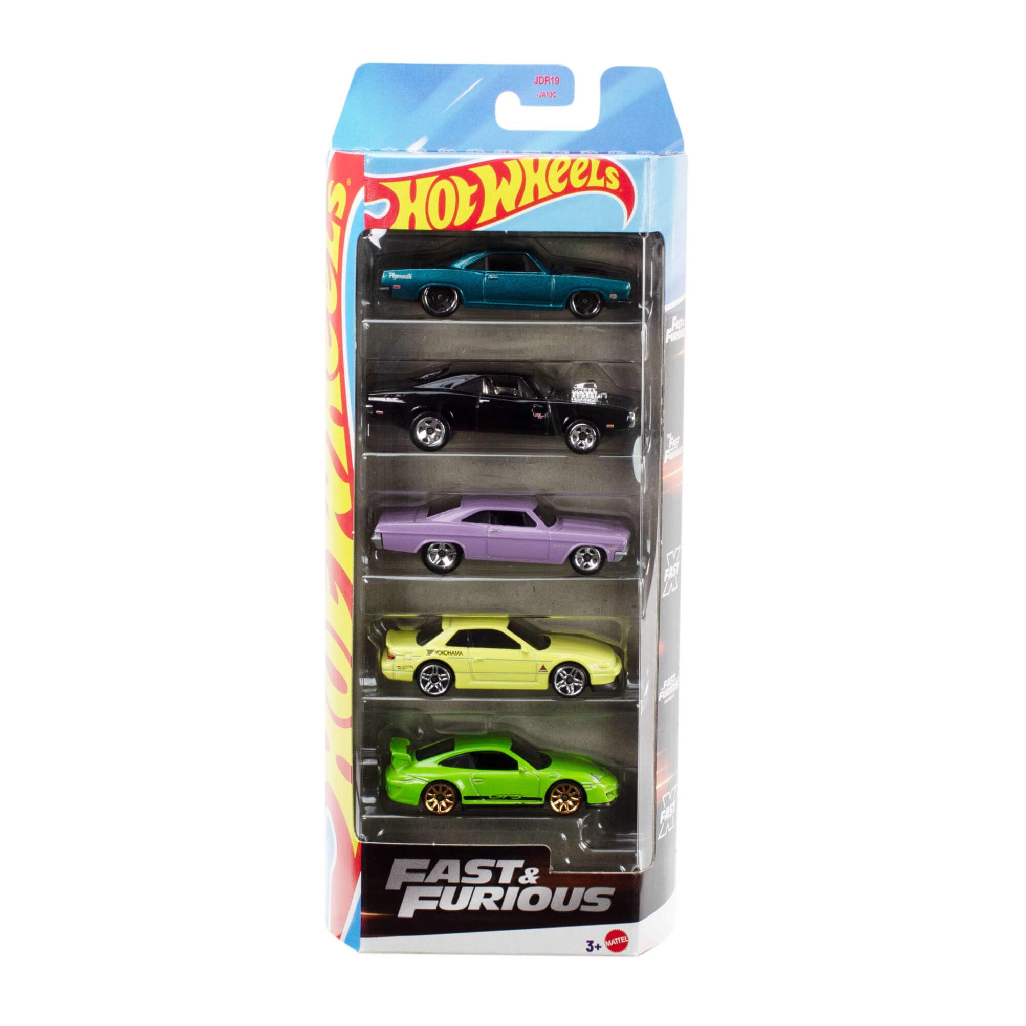 Hot Wheels Fast & Furious 5er-Pack – Druckgussfahrzeuge im Maßstab 1:64 für Kinder und Sammler