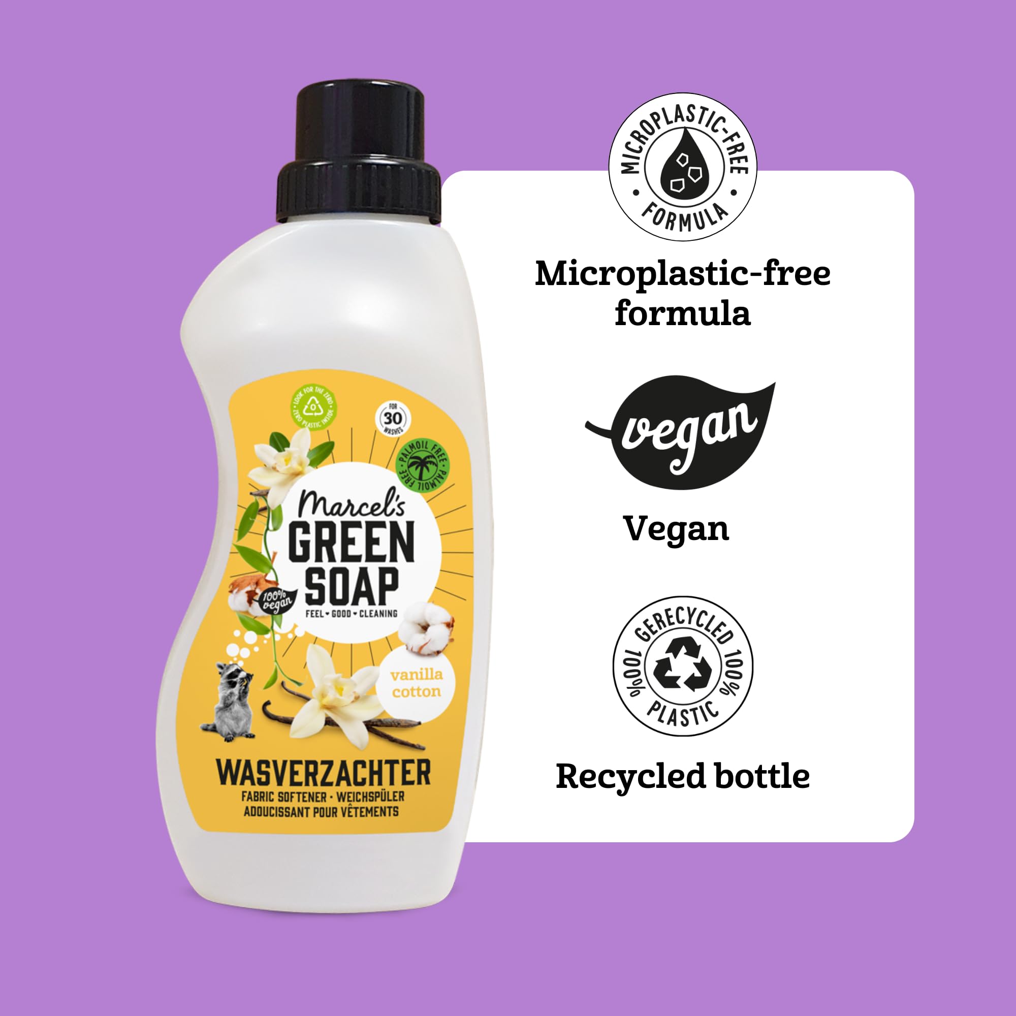 Marcel's Green Soap – Weichspüler mit Vanille- und Baumwollduft (900 ml)