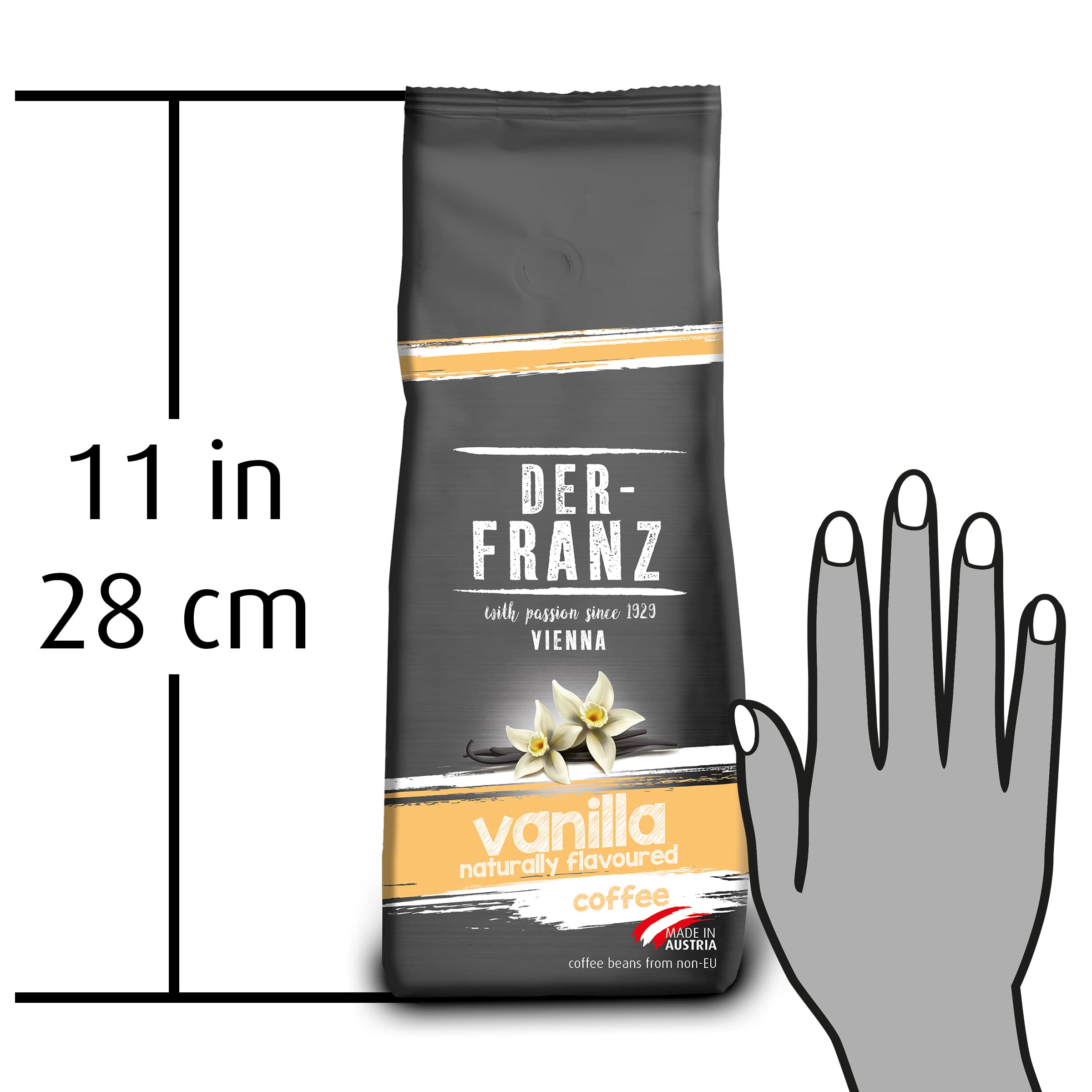 Der-Franz Kaffee aromatisiert mit natürlicher Vanille, gemahlen, 2 x 500 g