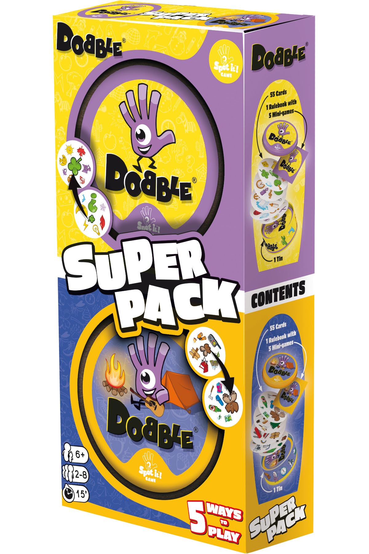Asmodee Dobble Super Pack (Camping + Classic) Familienkartenspiel für Kinder ab 6 Jahren