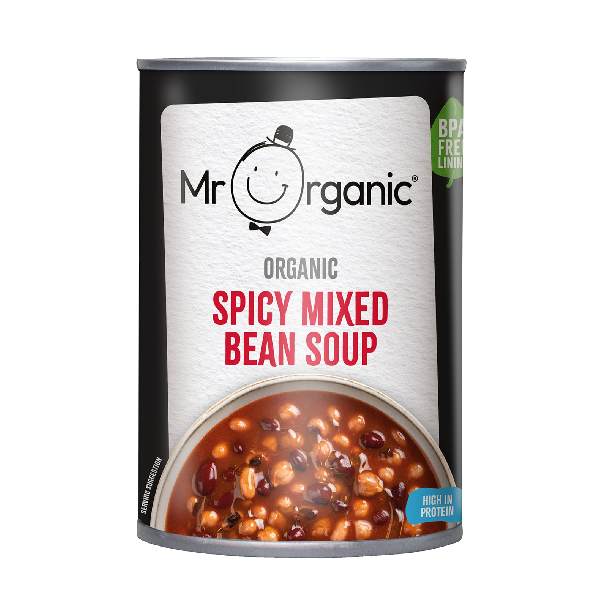 Mr Organic - Würzige gemischte Bohnensuppe 400 g - Bio-vegane proteinreiche Dosensuppe