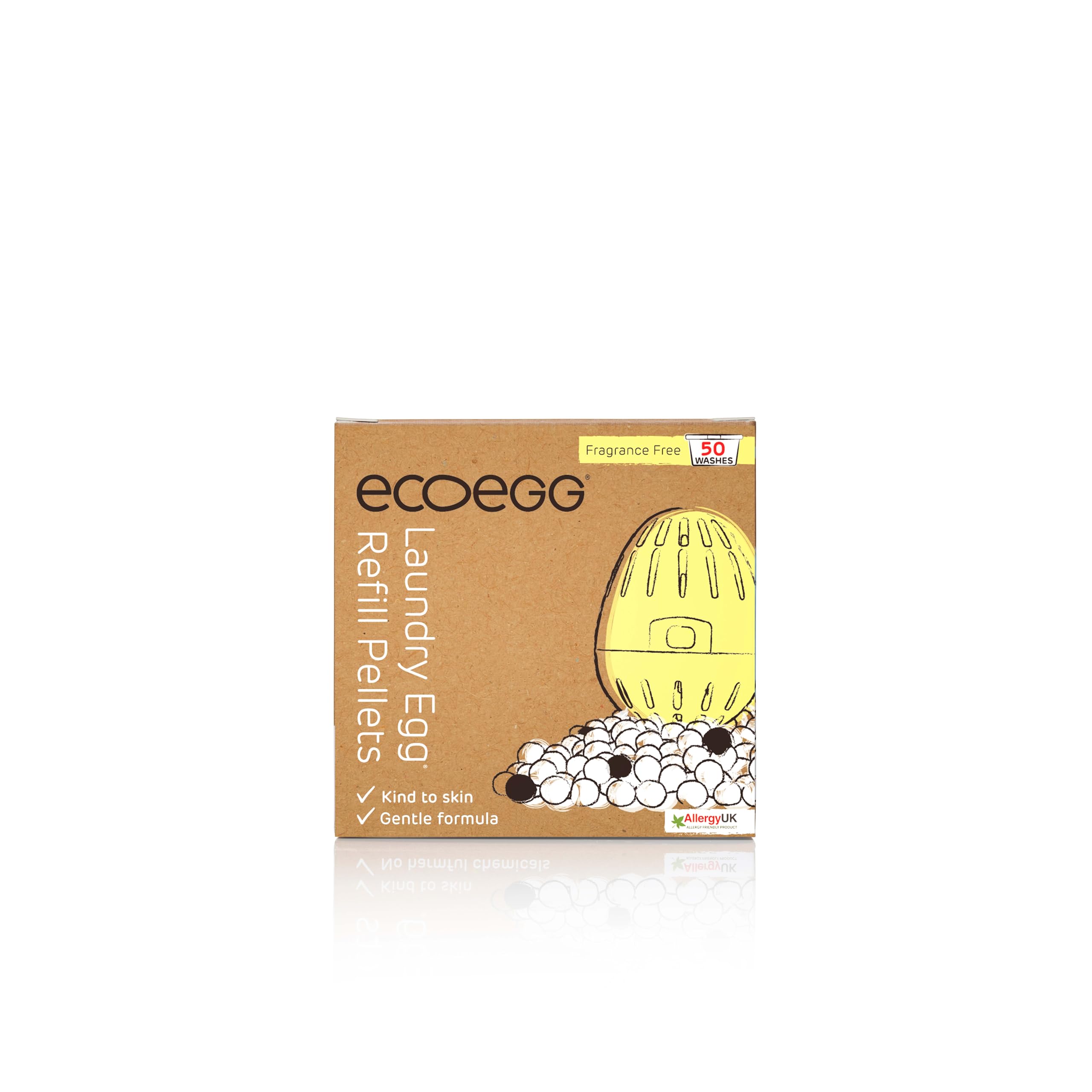 Ecoegg – Wasch-Ei-Nachfüllpellets | 50 Wäschen | Duftfrei | Nicht biologisch und ohne aggressive Chemikalien