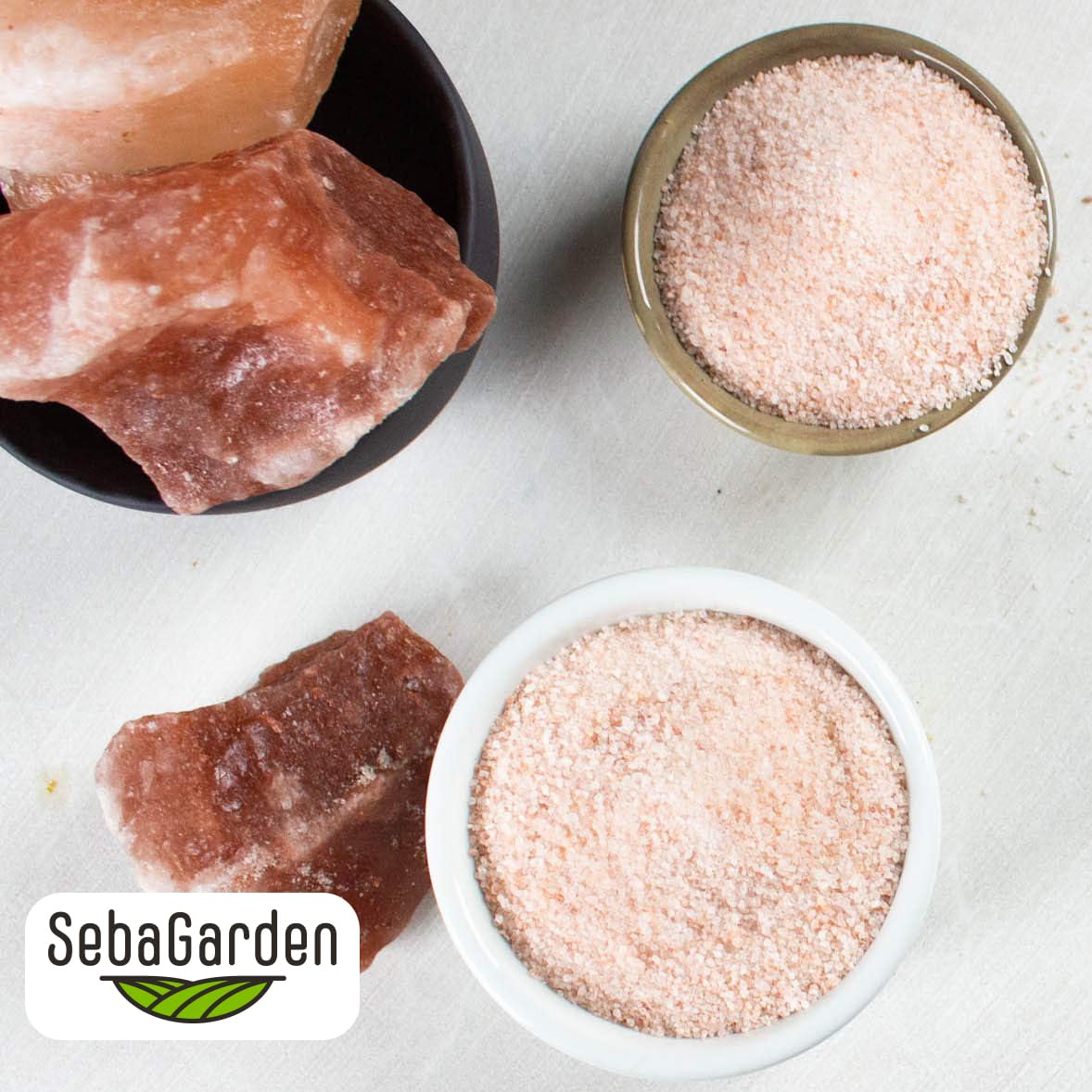 Seba Garden – 100 % reines rosa Himalaya-Salz (extrafein, 1 kg, wiederverschließbarer Doypack)
