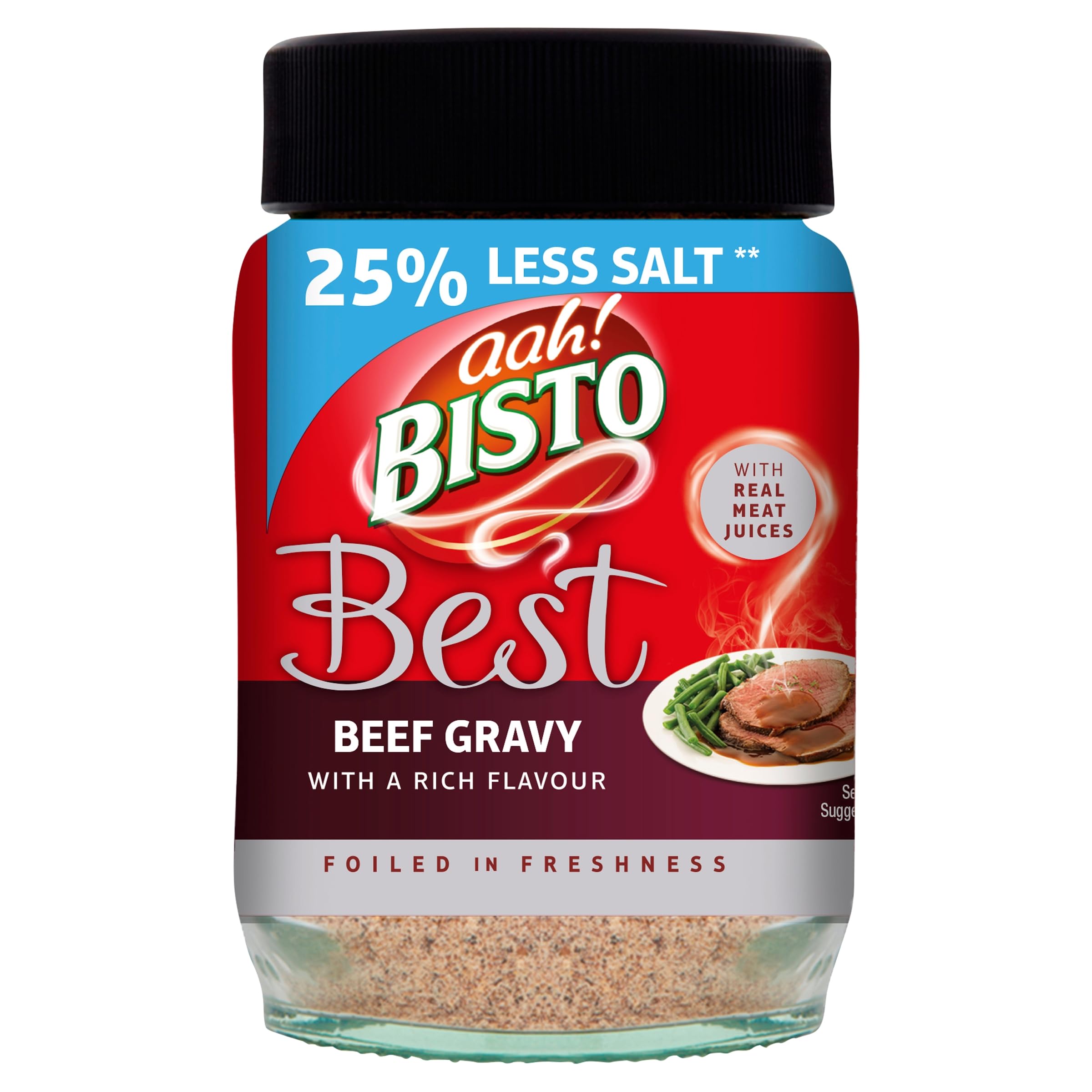 Bisto Best Rindfleischsoßengranulat mit reduziertem Salzgehalt, hergestellt mit echtem Fleischsaft, 230 g