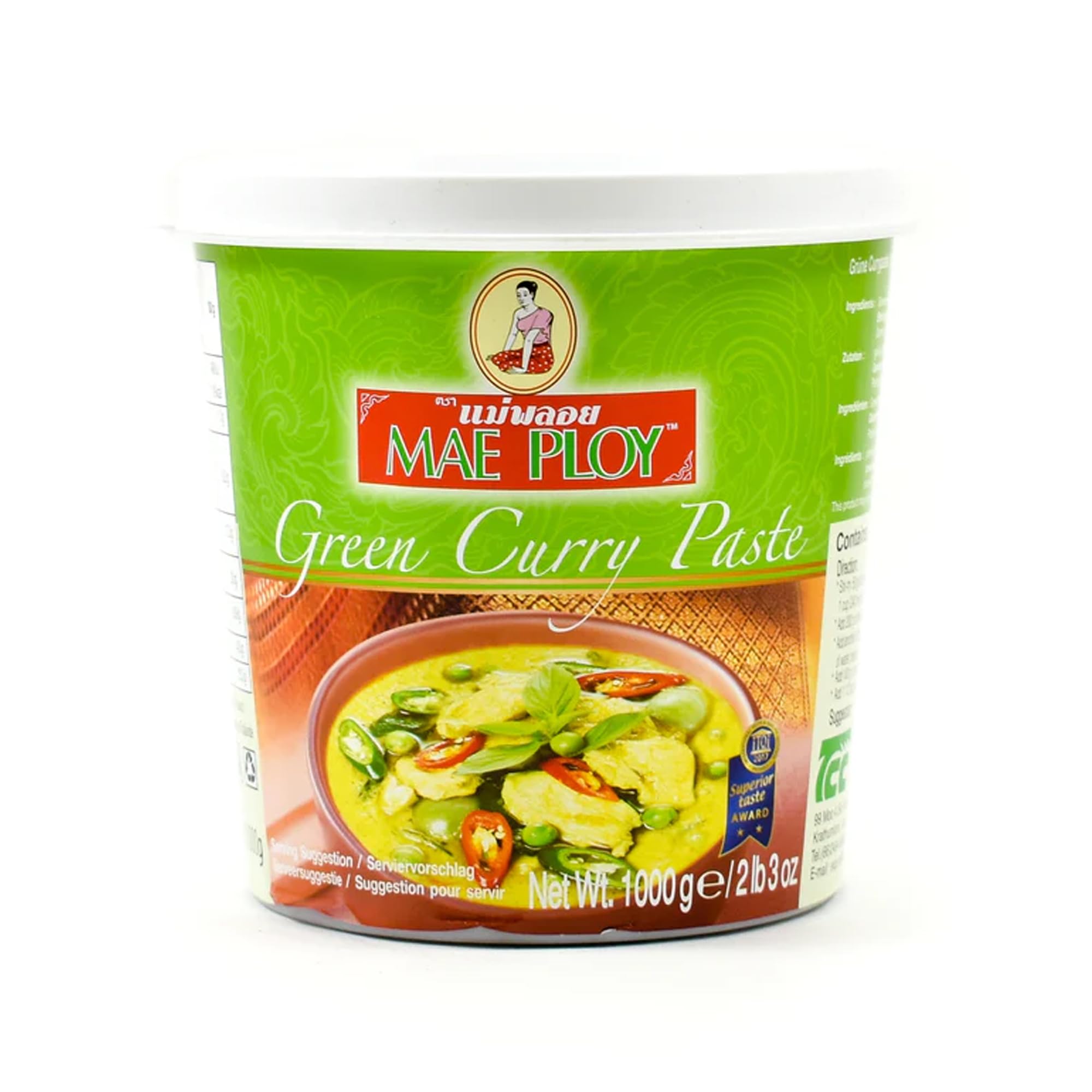 Mae Ploy Grüne Currypaste – 1 kg – Authentische thailändische Kochpaste