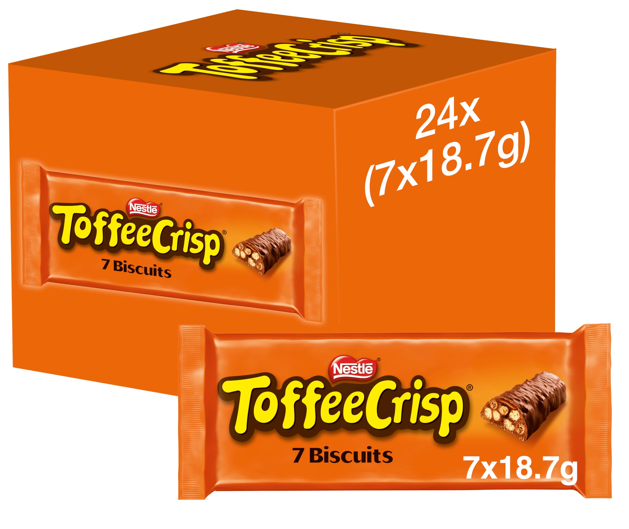 Toffee Crisp Schokoladenkeksriegel Multipack (7 x 18,7 g)