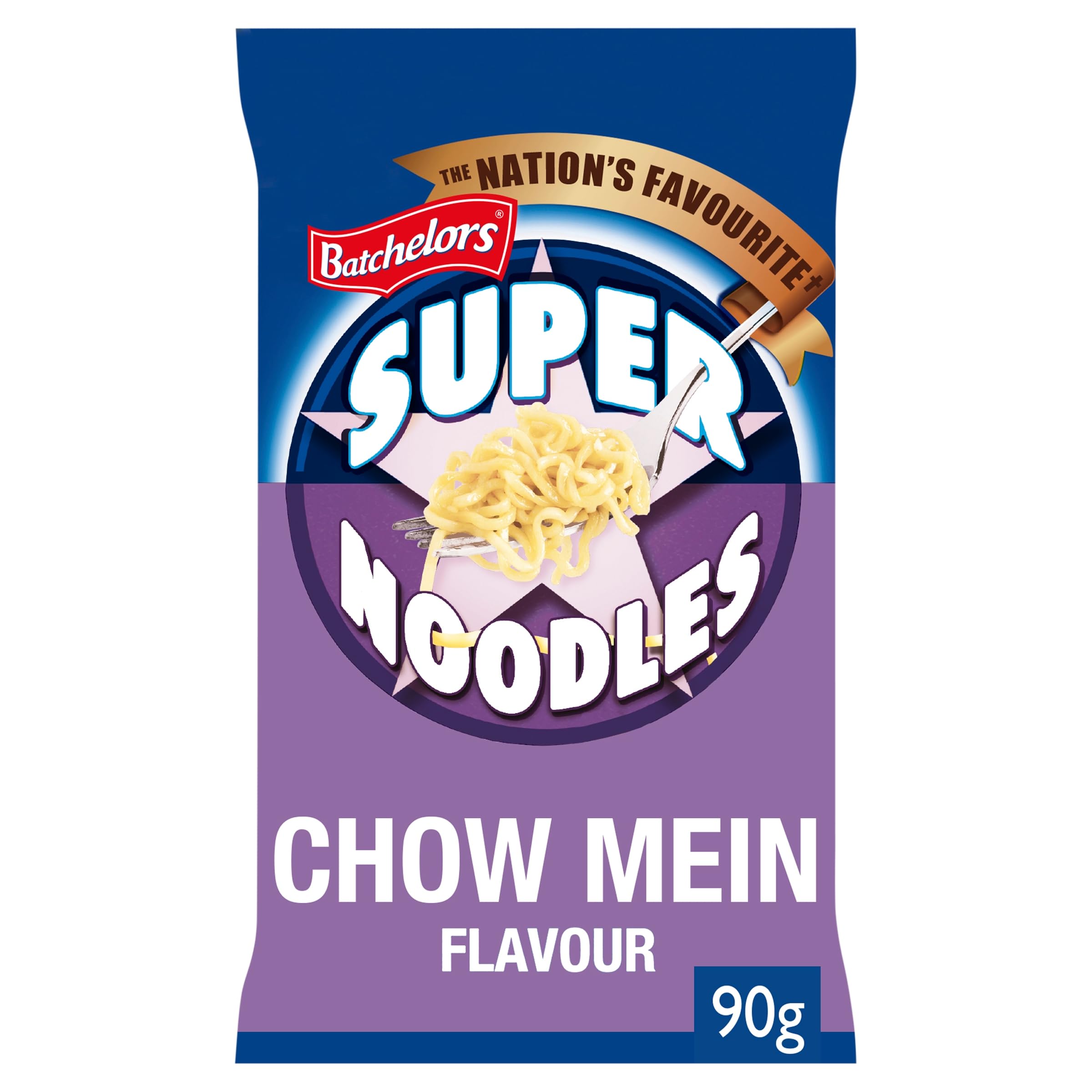 Batchelors Super Noodles Chow Mein Geschmack, Instant-Nudeln Snackbecher, 90g