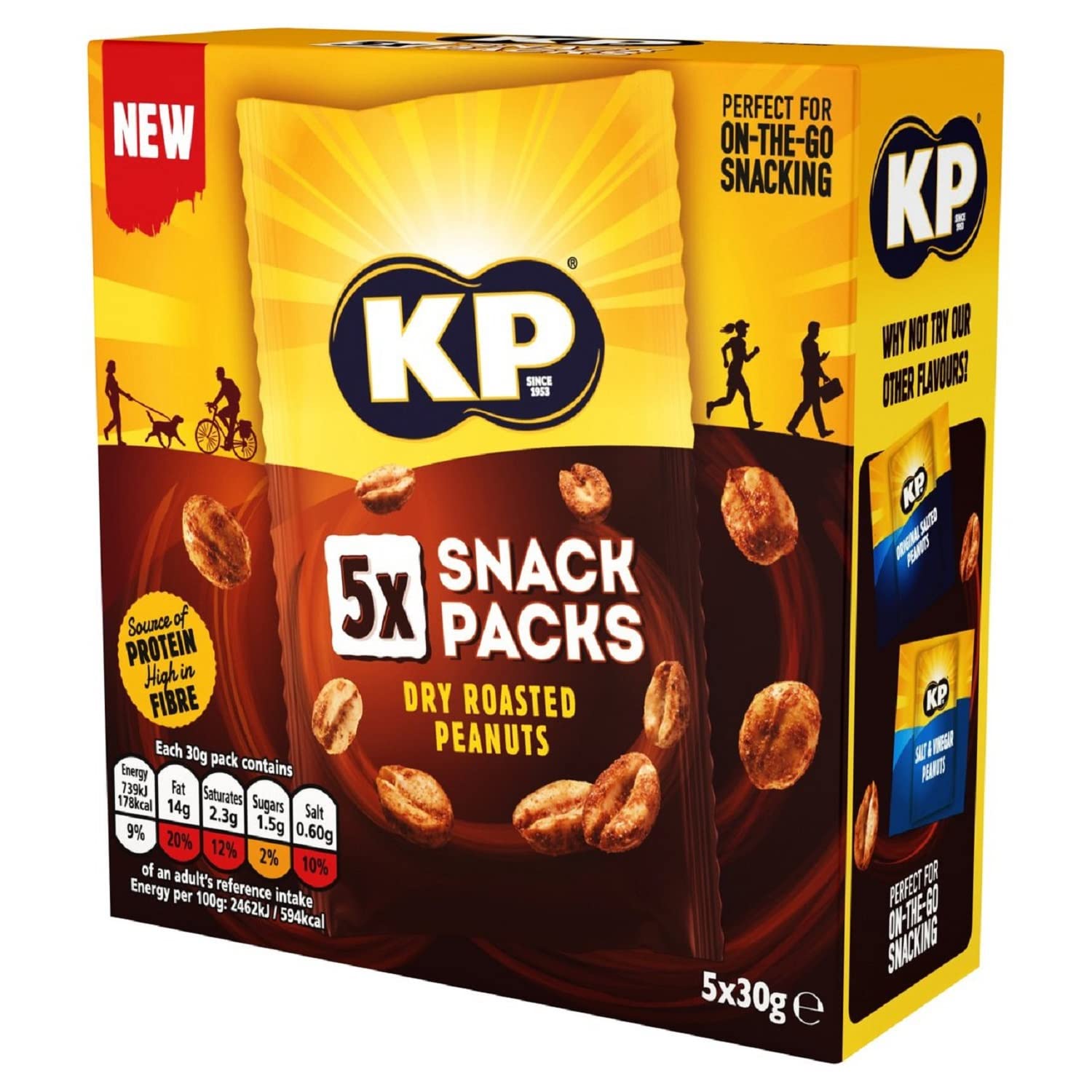 KP Trocken geröstete Erdnüsse, Multipack – ballaststoffreich, vegetarischer Snack
