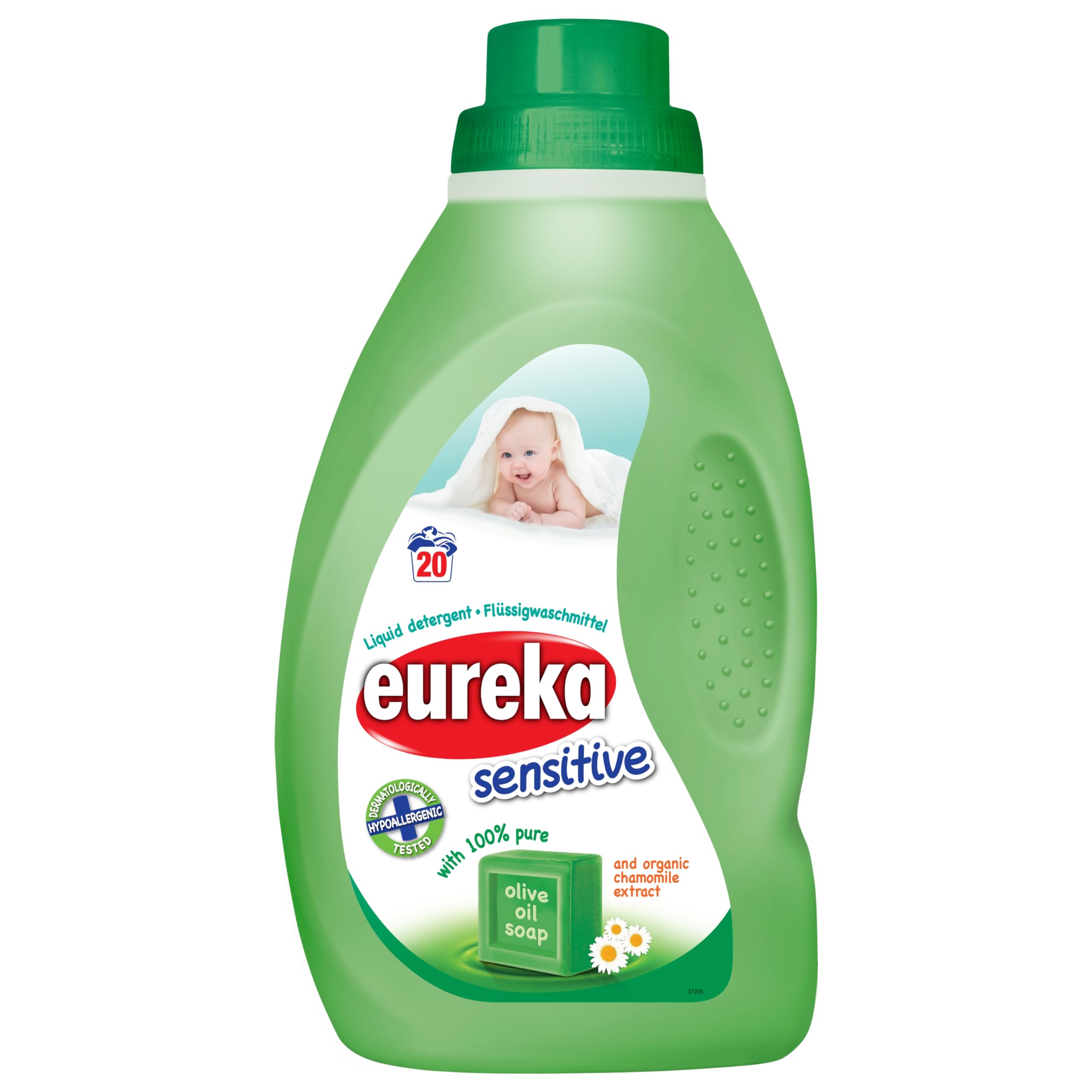 Eureka Sensitive Flüssigwaschmittel – 1 l – 100 % Olivenölseife und Bio-Kamillenextrakt