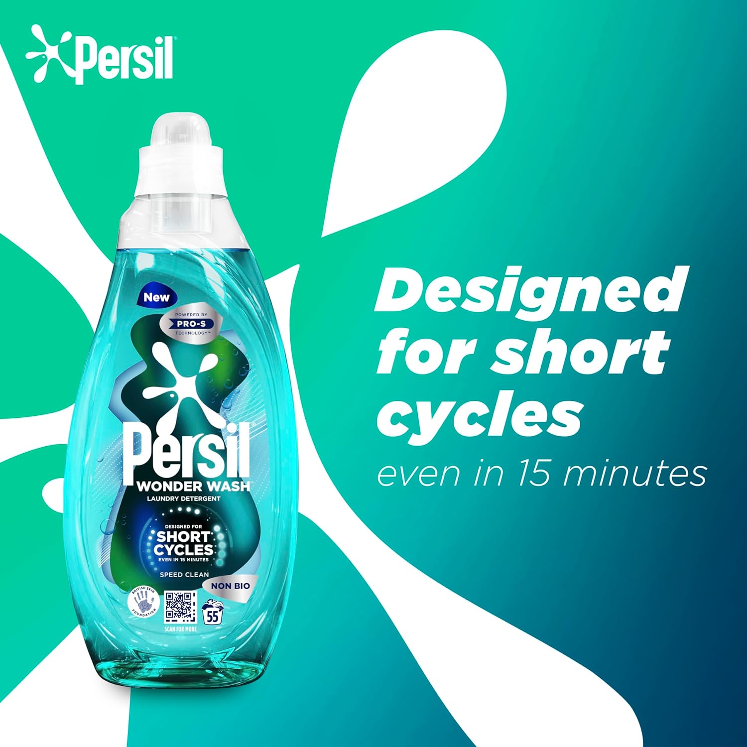 Persil Wonder Wash Speed Clean Flüssigwaschmittel ohne Bio (1,485 l)