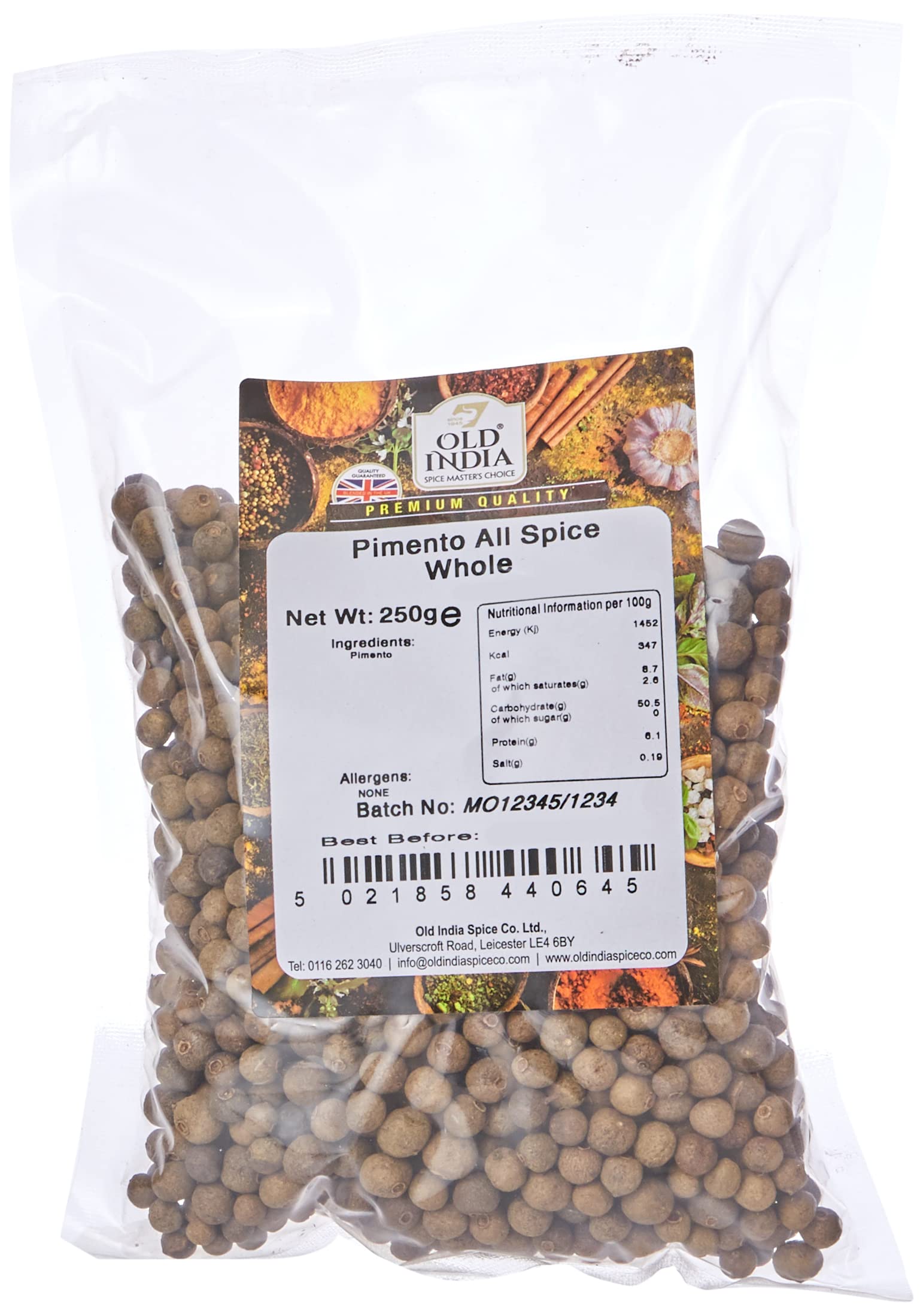 Old India Pimento Piment Ganz 250g