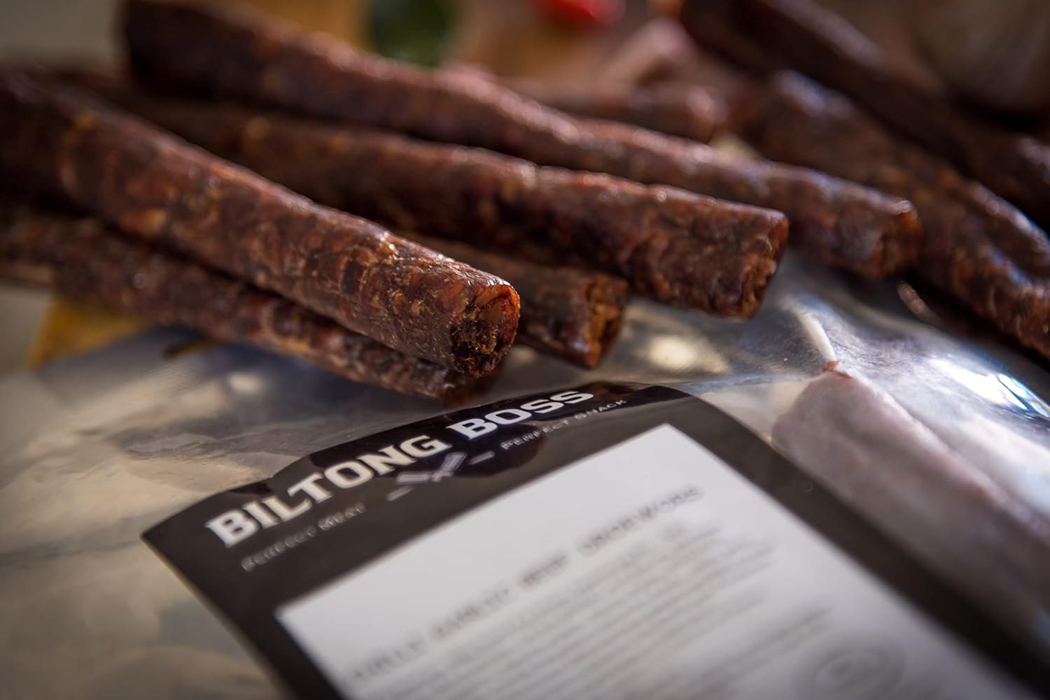 Biltong Boss Chili-Knoblauch-Droewors – Authentischer südafrikanischer Rindfleisch-Snack, verzehrfertig