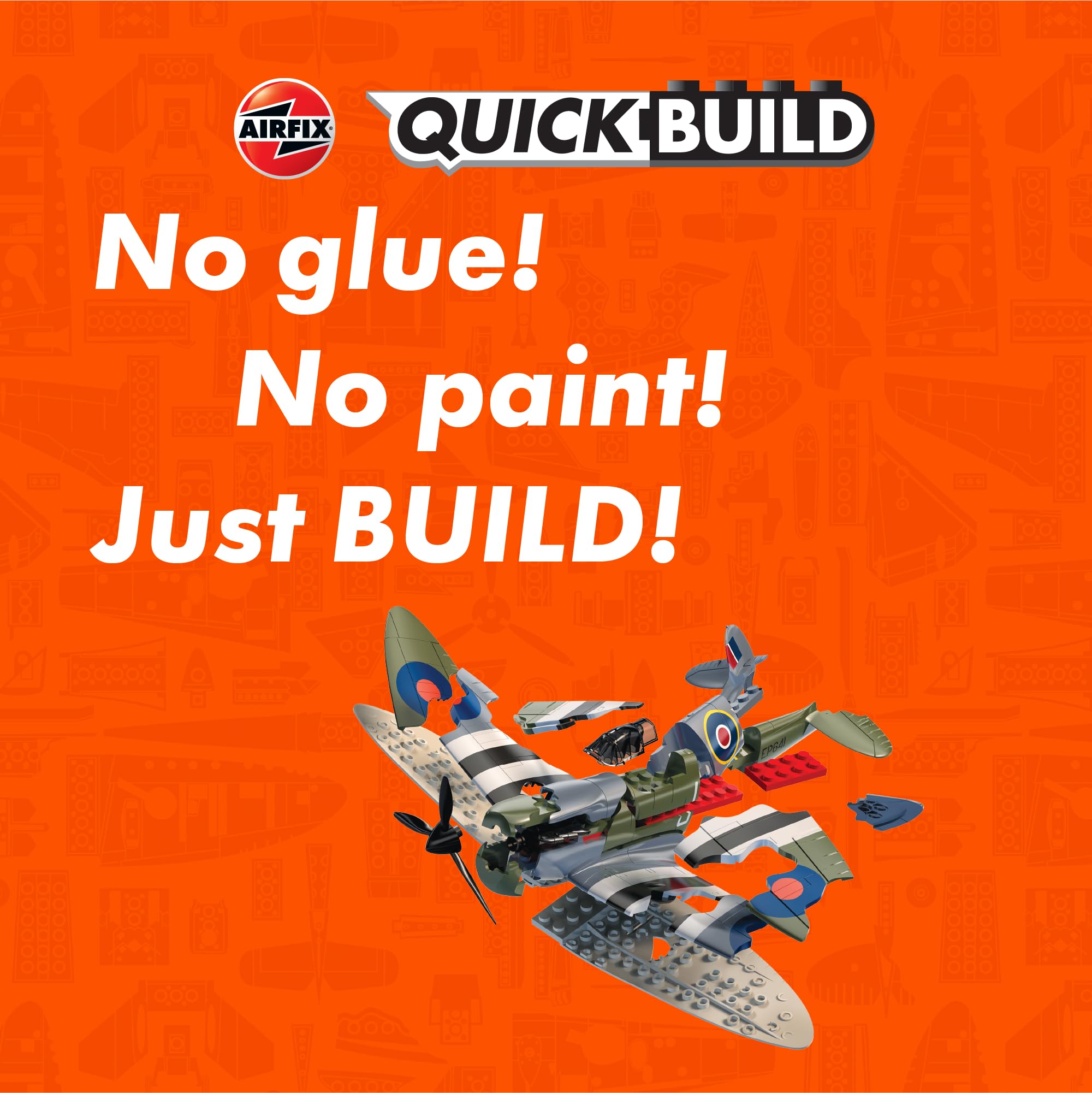 Airfix QUICKBUILD D-Day Spitfire-Modellbausatz – Zusammensteckbares Plastikflugzeug für Kinder ab 5 Jahren