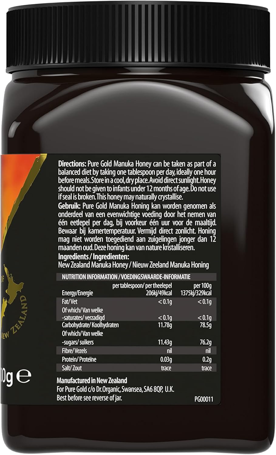 Pure Gold Manuka-Honig 300+ MGO-zertifiziert, 500 g
