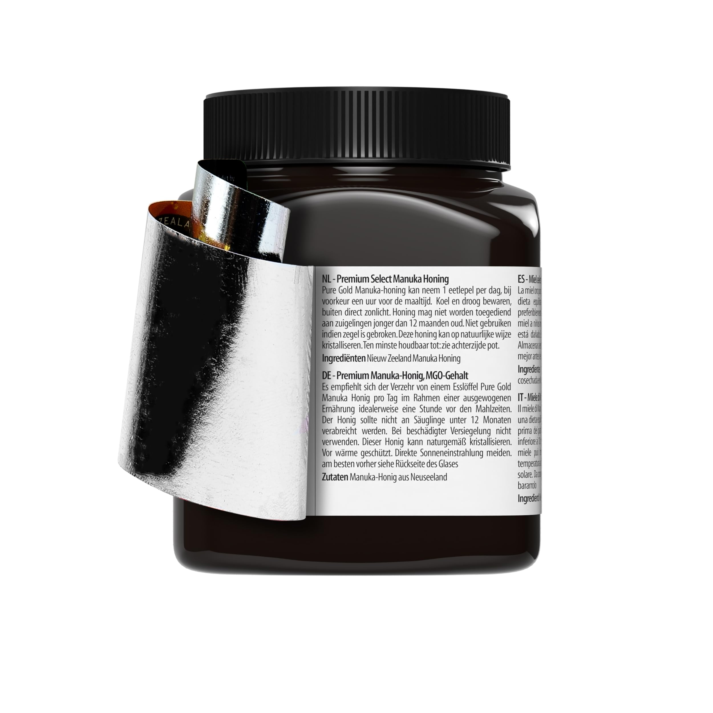 Pure Gold Manuka-Honig 525+ MGO-zertifiziert – 250 g – Roh und nicht pasteurisiert – Neuseeland