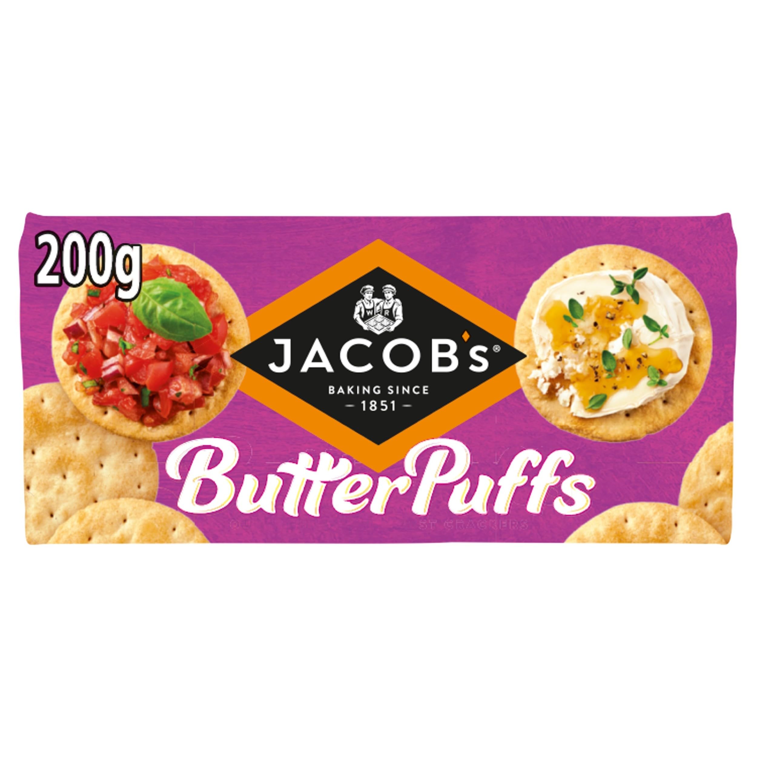 Jacob's Butter Puffs Crackers – Leichter und flockiger Keks, 200 g (1er-Packung)