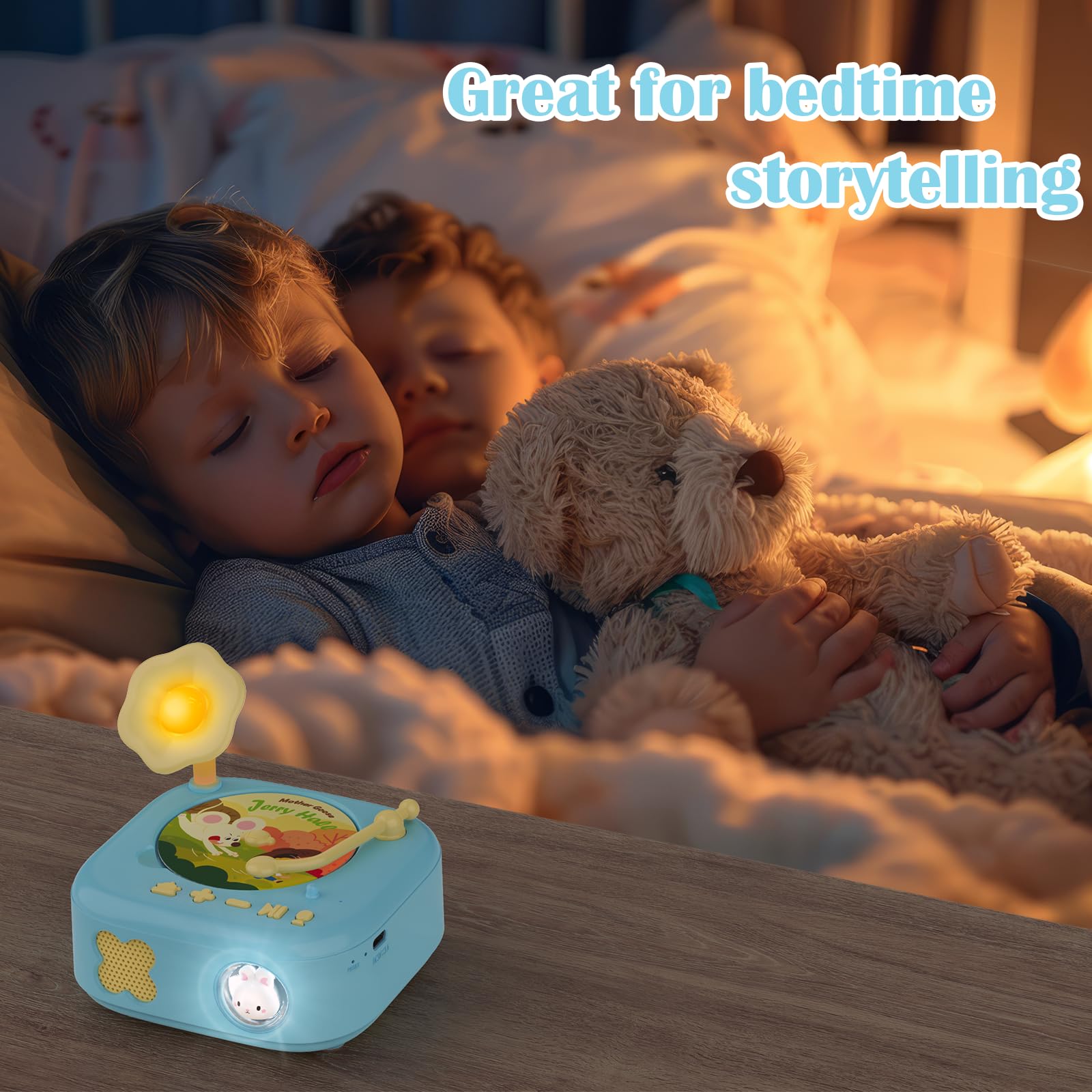 HOMESTEC Talking Flash Cards Record Player Story Player with 60pcs Cards