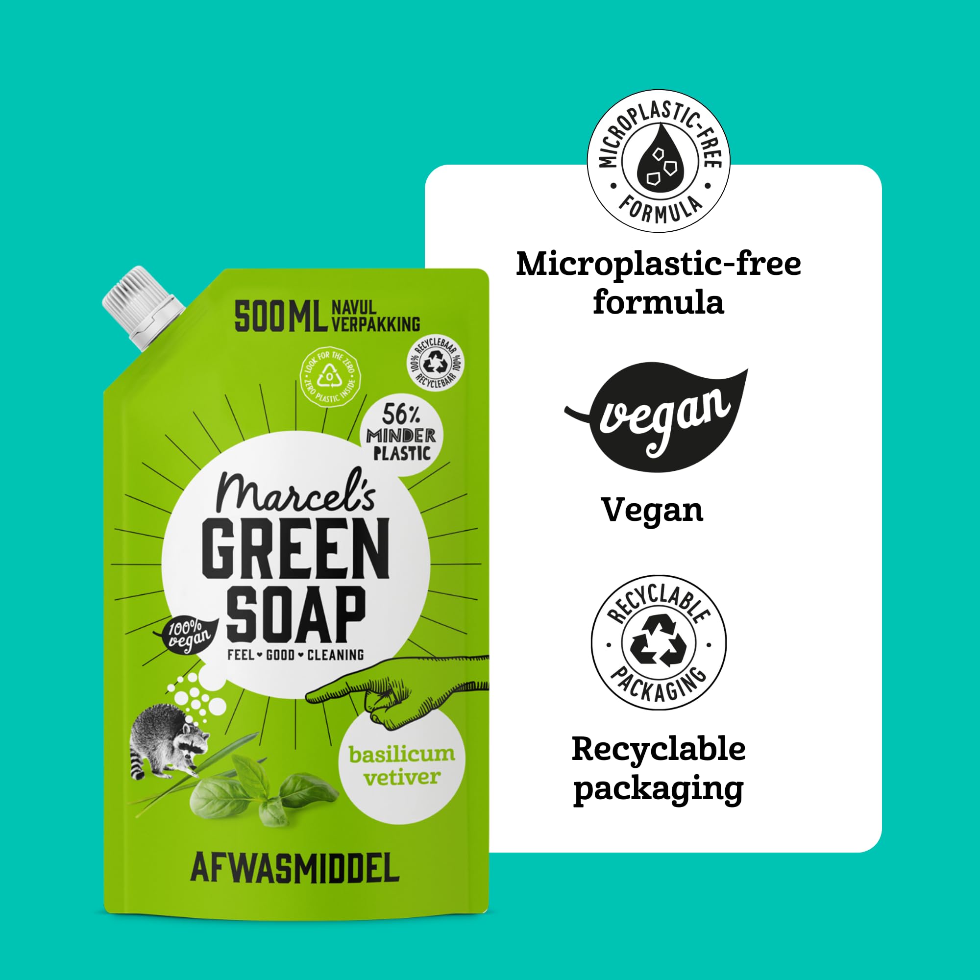 Marcel's Green Soap - Basilikum & Vetiver Spülmittel Nachfüllpackung