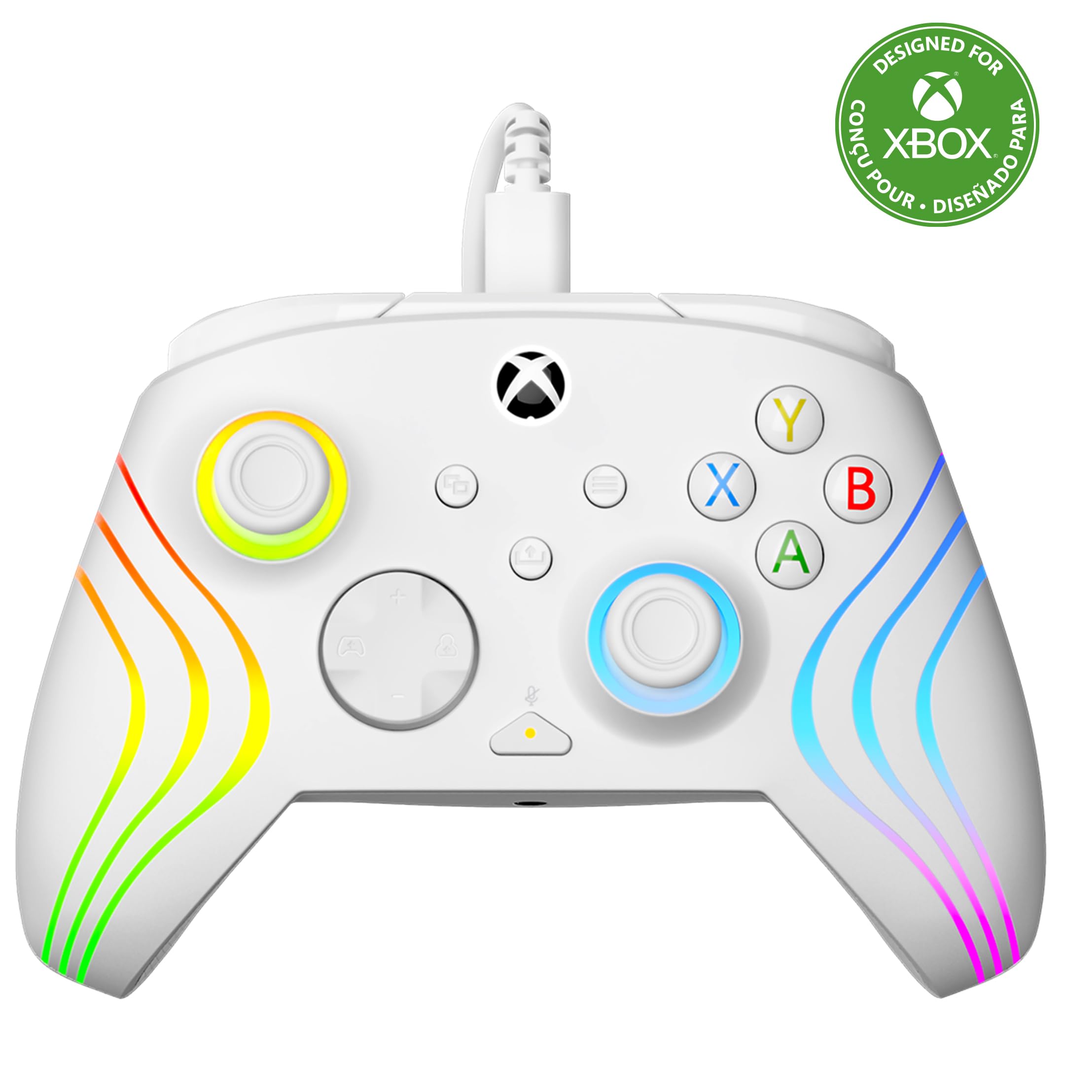 Turtle Beach Afterglow Wave Weißer kabelgebundener RGB-Gaming-Controller für Xbox & PC