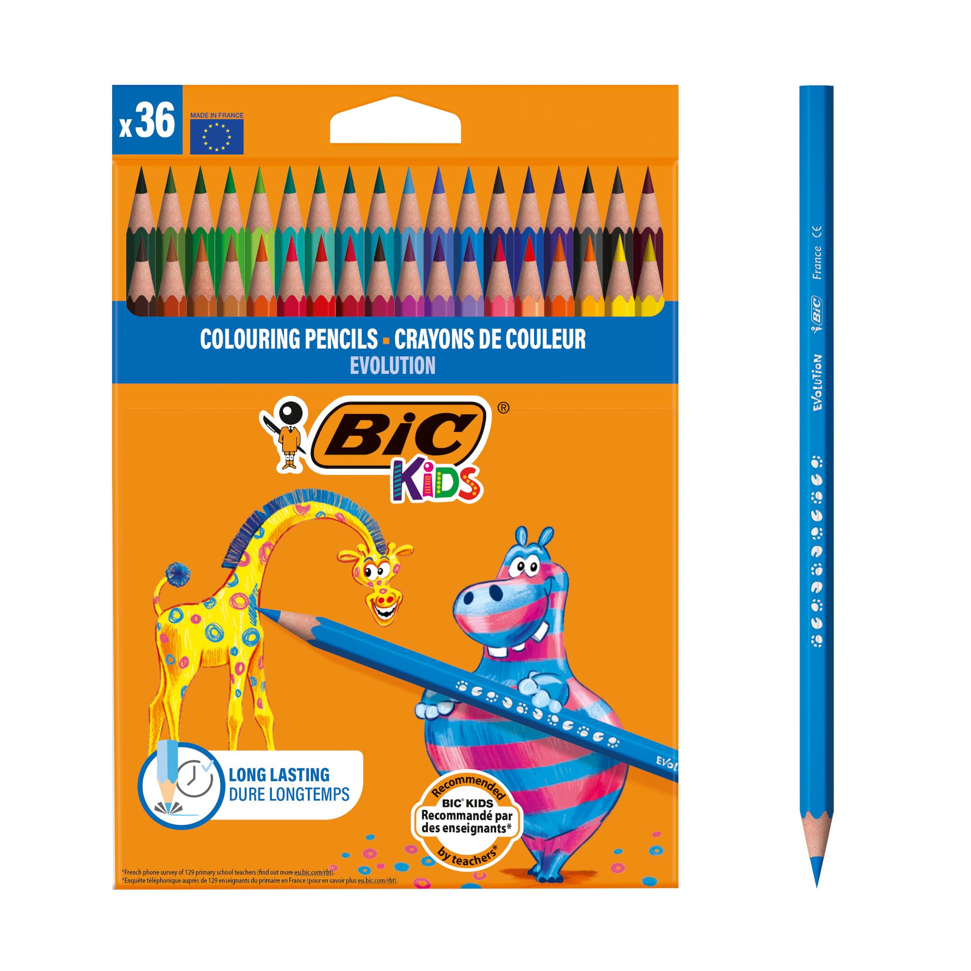 BIC Kids Evolution Buntstifte – holzfreie, langlebige Künstlermaterialien für Kinder