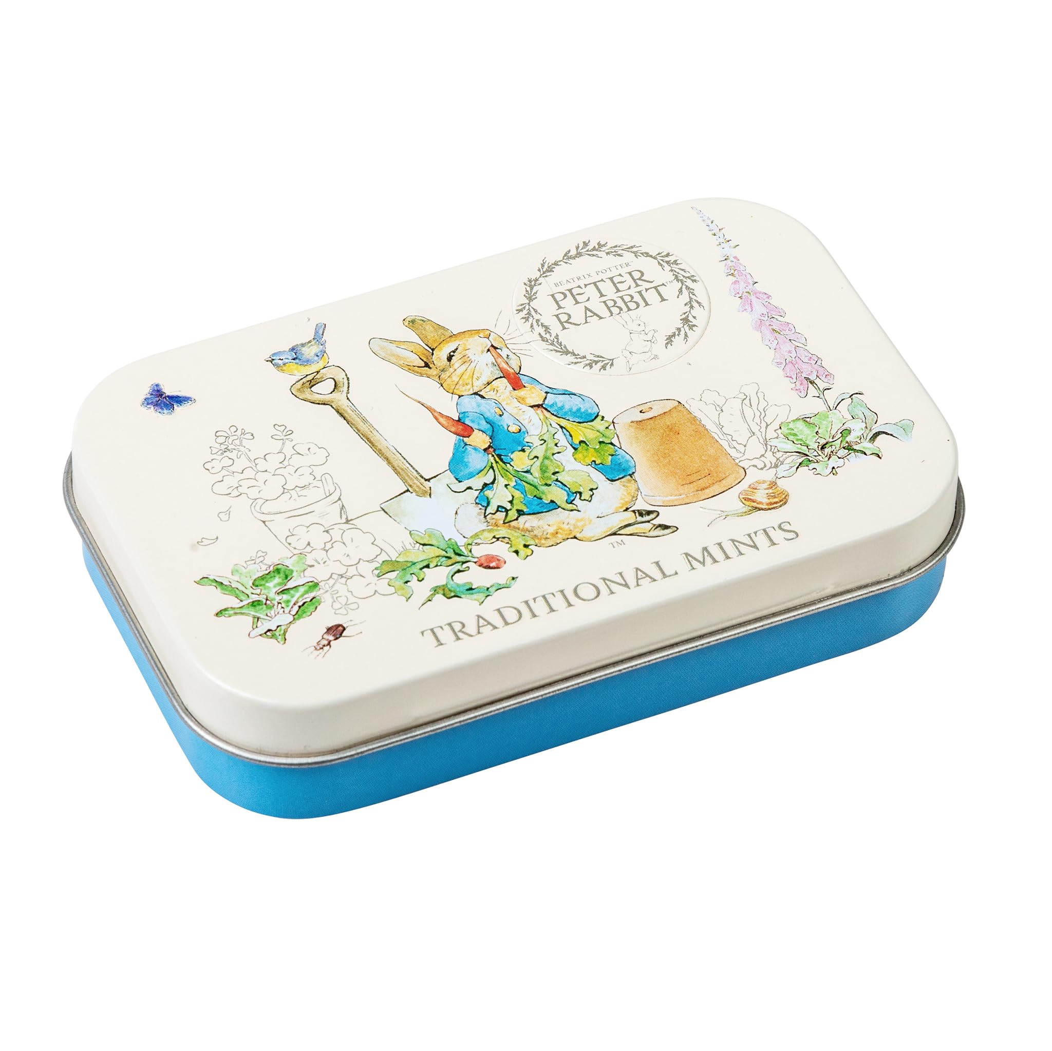 New English Teas Beatrix Potter – Peter Rabbit Zuckerfreie Pfefferminzbonbons in Sammlerdose, 35 g