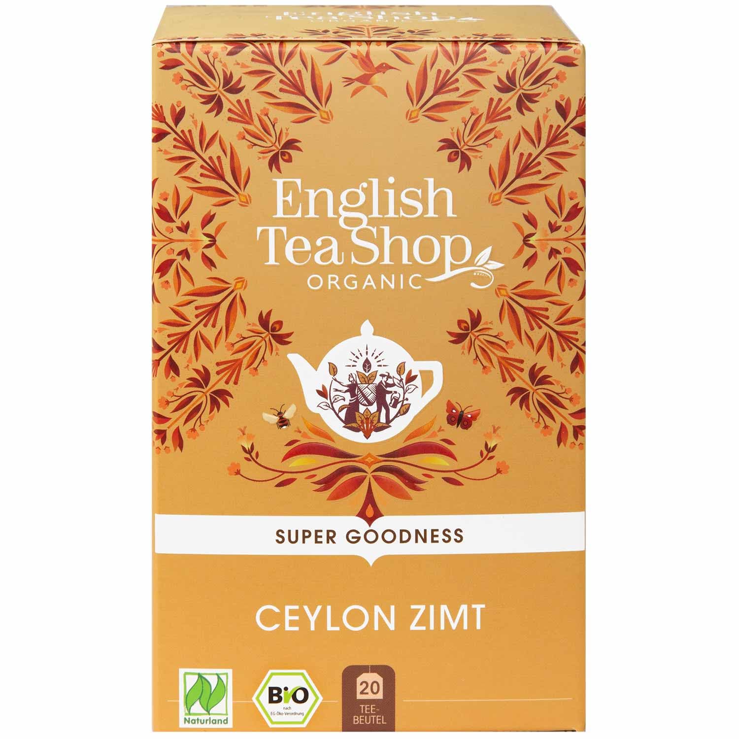 English Tea Shop Bio-Kräutertee Ceylon-Zimt – 20 kompostierbare Beutel, 35 g