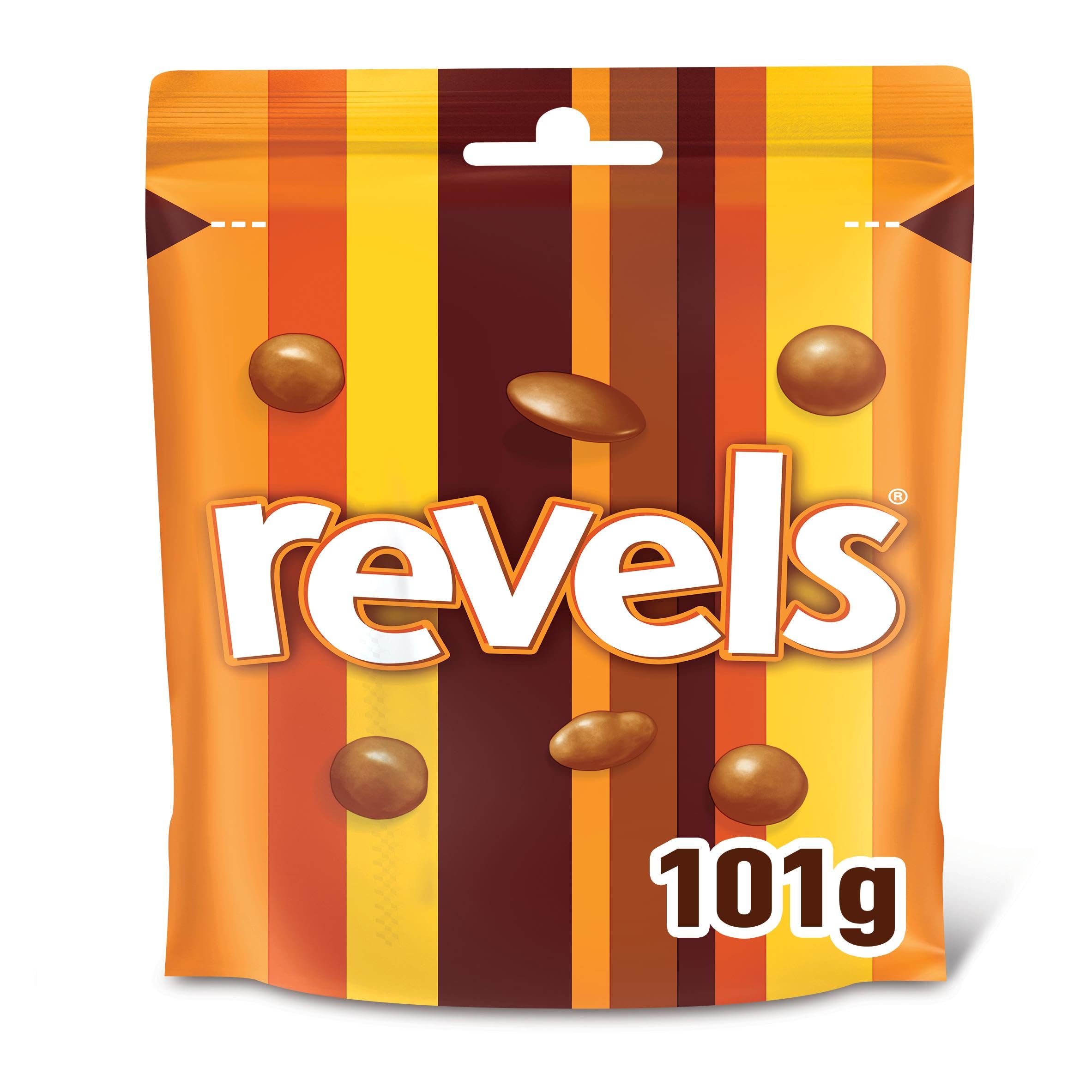 Revels Schokoladenbeutel, 101 g – Sortenpackung mit Milchschokolade, Maltesers und Toffee