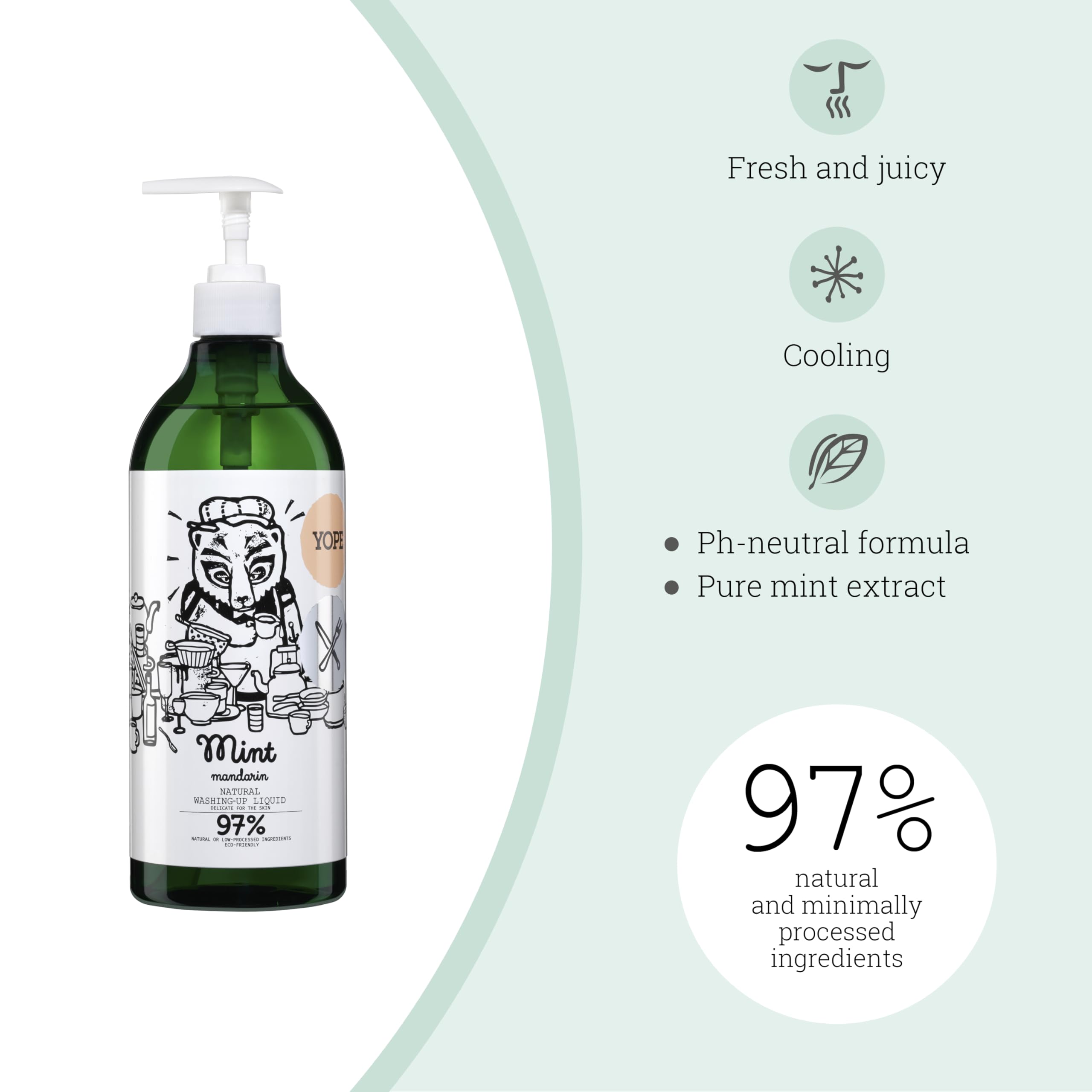 Yope - Natürliches Spülmittel | Minze & Mandarine | 750 ml