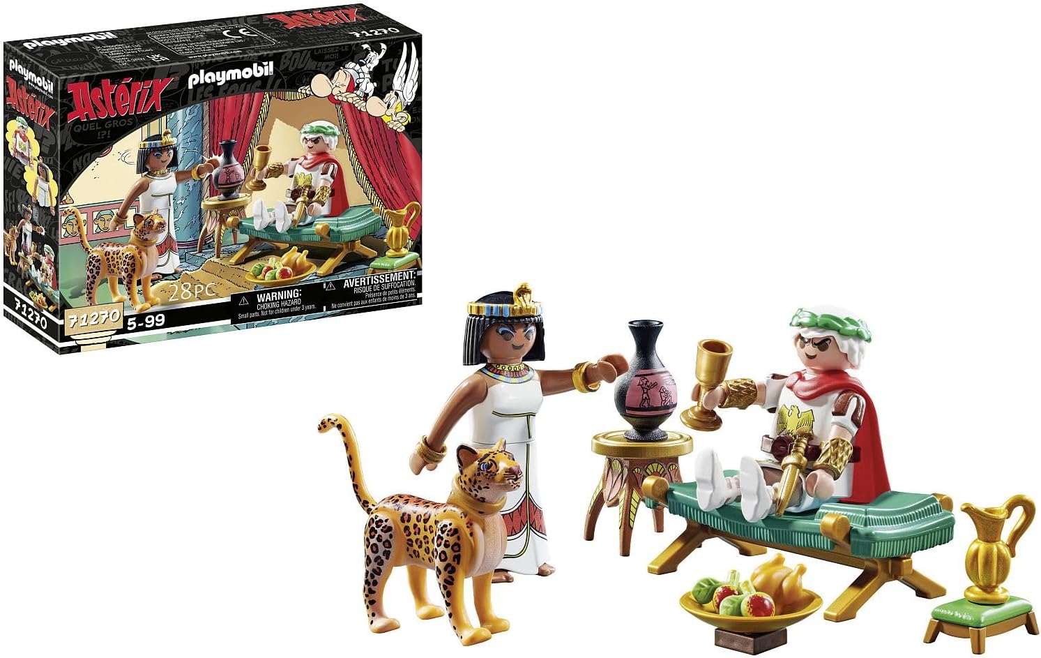 Playmobil 71270 Asterix: Caesar & Cleopatra with Leopard Playset - Ages 5+